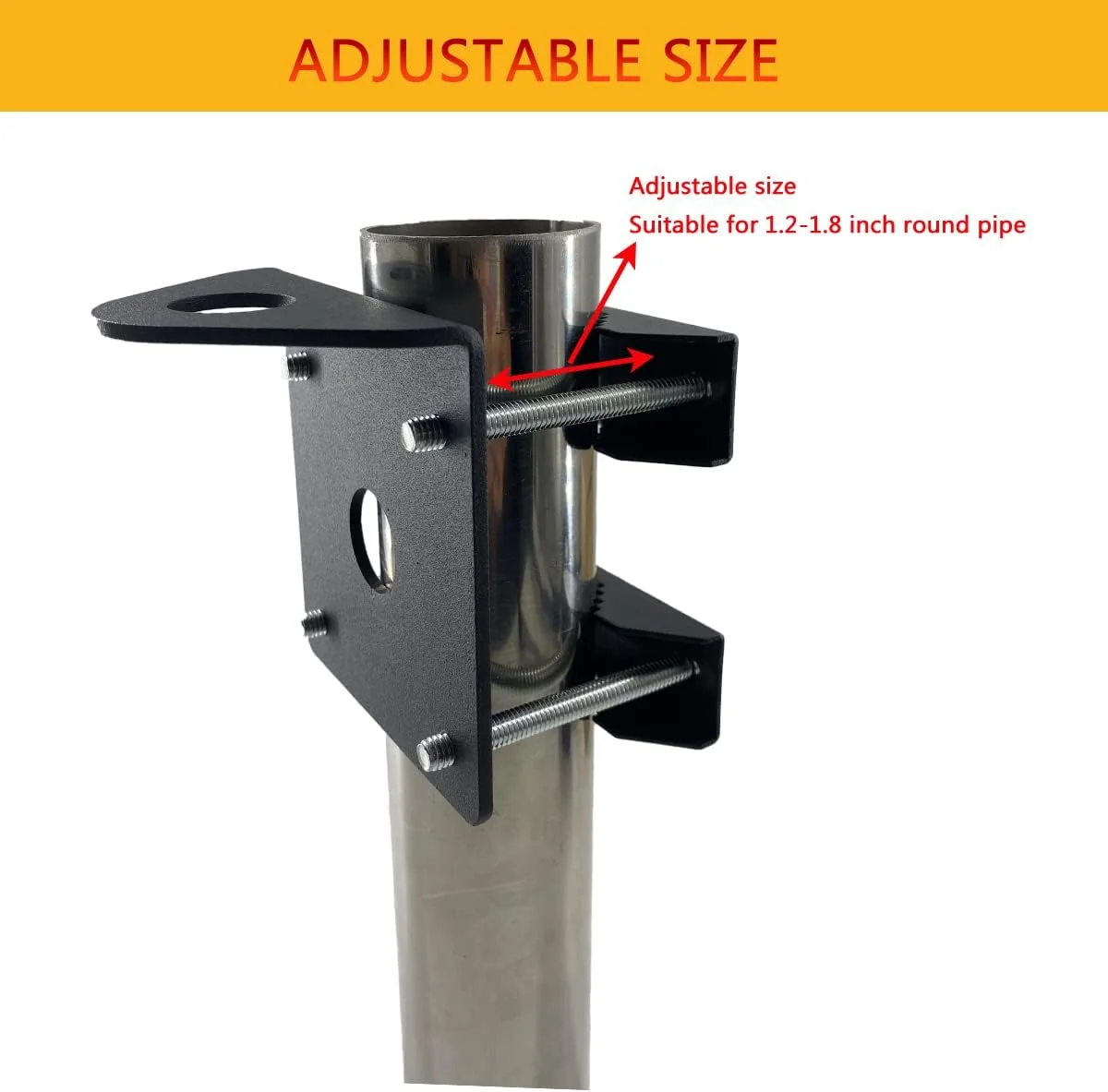 پایه آنتن مشکی VANROUG، یک عدد، سوراخ 3/4 اینچ، براکت آنتن موبایل فولادی ضخیم