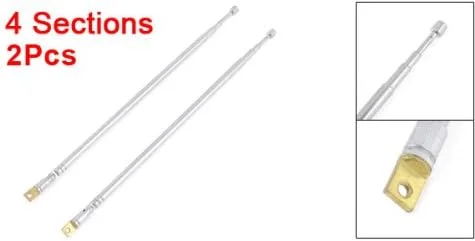 آنتن تلسکوپی جهانی 4 قسمتی uxcell sourcingmap، 2 عدد به طول 62.5 سانتی متر، آنتن کششی استریو رادیو FM برای رادیو AM FM، آنتن رادیو AM FM استیل ضد زنگ برای رادیو قابل حمل استریو خانگی