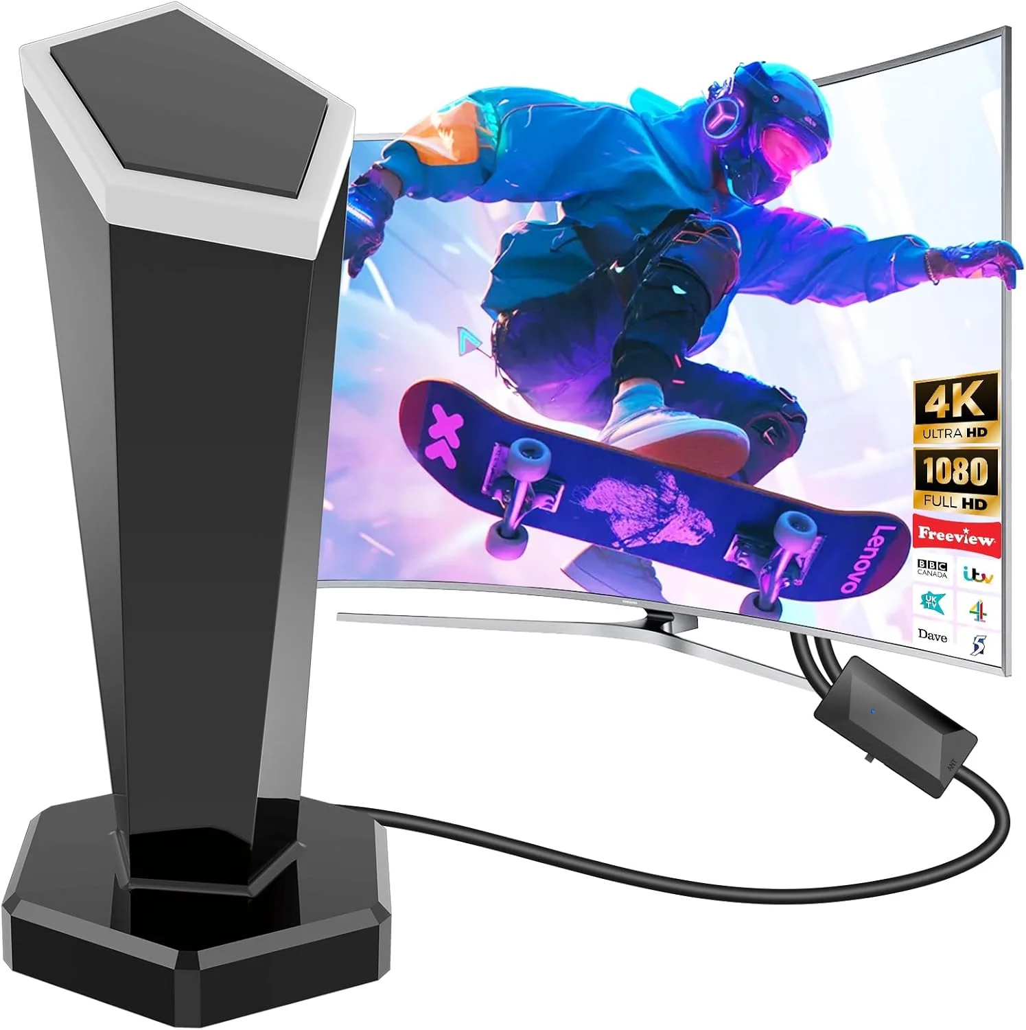 آنتن تلویزیون ارتقا یافته 2025، آنتن داخلی Freeview HD TV با تقویت کننده سیگنال، آنتن دیجیتال تلویزیون داخلی با پایه مغناطیسی و نصب آسان برای برد طولانی 650 مایل پشتیبانی از 4K/1080P HDT آنتن تلویزیون ارتقا یافته 2025، آنتن داخلی Freeview HD TV با تقویت کننده سیگنال، آنتن دیجیتال تلویزیون داخلی با پایه مغناطیسی و نصب آسان برای برد طولانی 650 مایل پشتیبانی از 4K/1080P HDT