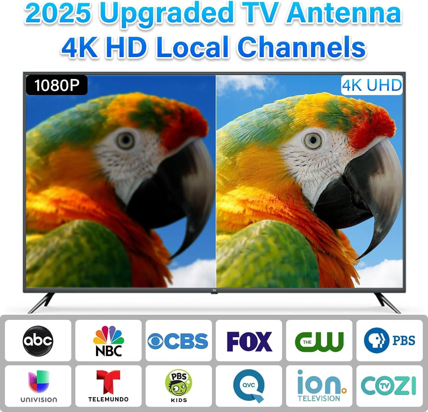 آنتن تلویزیون برای تلویزیون هوشمند داخلی، آنتن تلویزیون دیجیتال ارتقا یافته 2025 برای کانال های محلی با پایه مغناطیسی قوی، آنتن های HD با دریافت 360 درجه برای تلویزیون بدون کابل از 4K 1080P پشتیبانی می کند - کابل 10 فوتی (TV-070R)