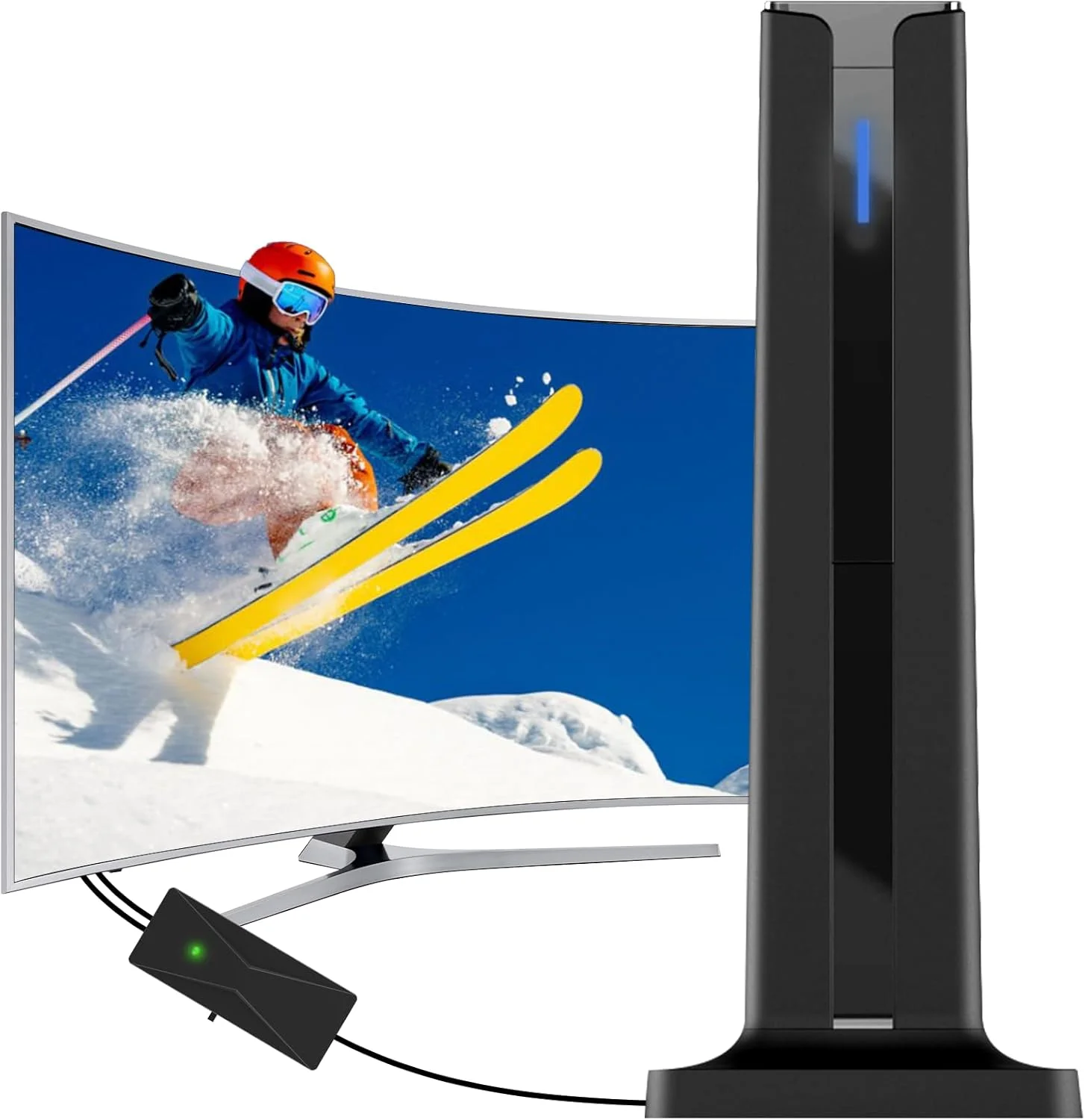 آنتن تلویزیون داخلی - آنتن های دیجیتال تلویزیون Freeview با تقویت کننده، آنتن تلویزیون با پایه مغناطیسی قوی برای نصب آسان، آنتن تلویزیون هوشمند داخلی پشتیبانی از آنتن Freeview/4K/1080P همه تلویزیون ها - کابل کواکسیال 16.4FT آنتن تلویزیون داخلی - آنتن های دیجیتال تلویزیون Freeview با تقویت کننده، آنتن تلویزیون با پایه مغناطیسی قوی برای نصب آسان، آنتن تلویزیون هوشمند داخلی پشتیبانی از آنتن Freeview/4K/1080P همه تلویزیون ها - کابل کواکسیال 16.4FT