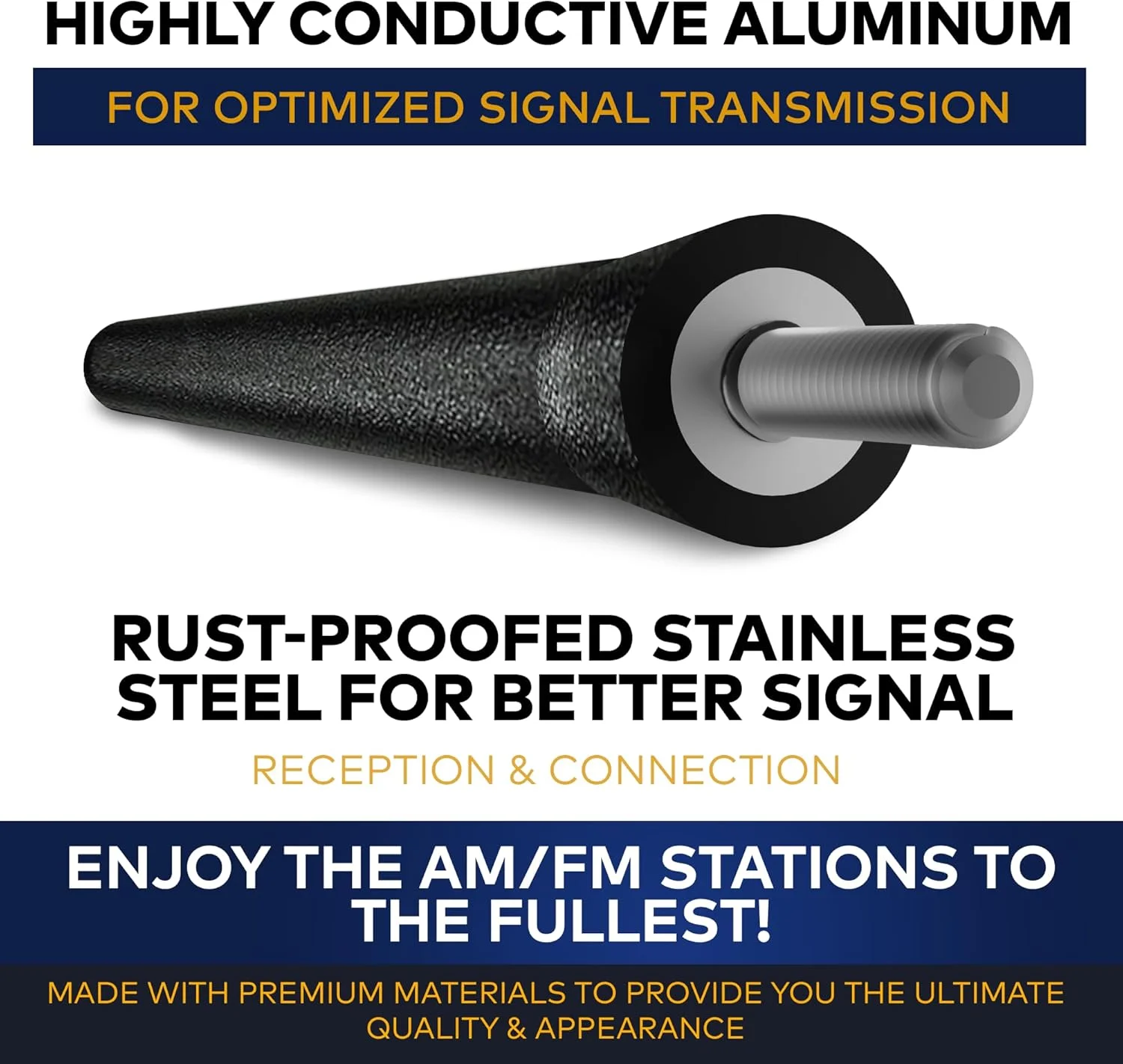 مجموعه 2 عددی آنتن فلزی کوتاه AM/FM/XM CB برای هارلی دیویدسون 16 اینچی