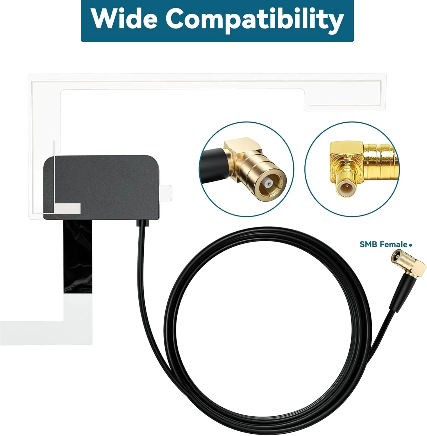 آنتن هوایی DAB TUOLNK، SMB مادگی با زاویه راست، آنتن رادیویی هوایی DAB خودرو، 3 متر، سازگار با رادیو خودرو پایونیر