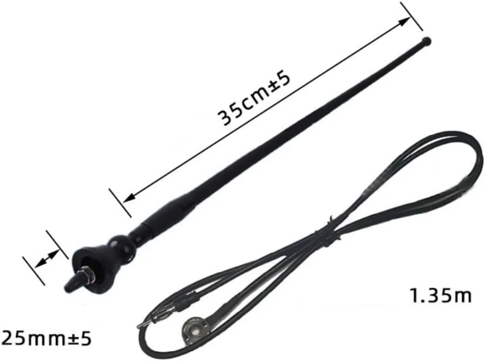 آنتن دریایی ضد آب TREADALT-TEC، آنتن FM AM با دکل انعطاف پذیر و لاستیکی برای رادیو قایق، خودرو، ATV، UTV، RZR، تراکتور، موتورسیکلت، قایق تفریحی، مشکی