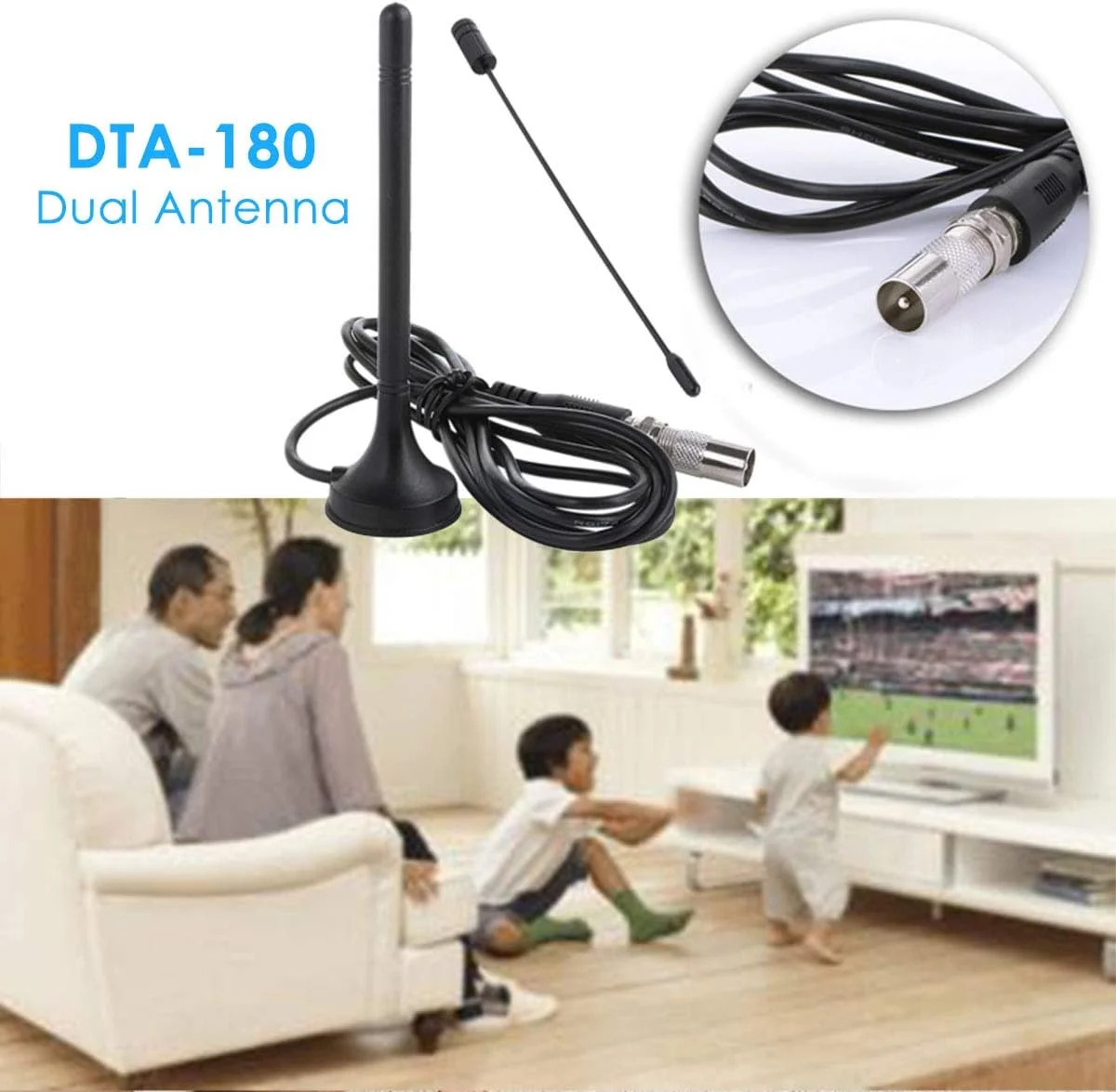 آنتن تلویزیون TOYGG، آنتن دیجیتال 30dBi HD DVB-T/FM Freeview با پایه مغناطیسی DTA180 برای داخل و خارج از خانه
