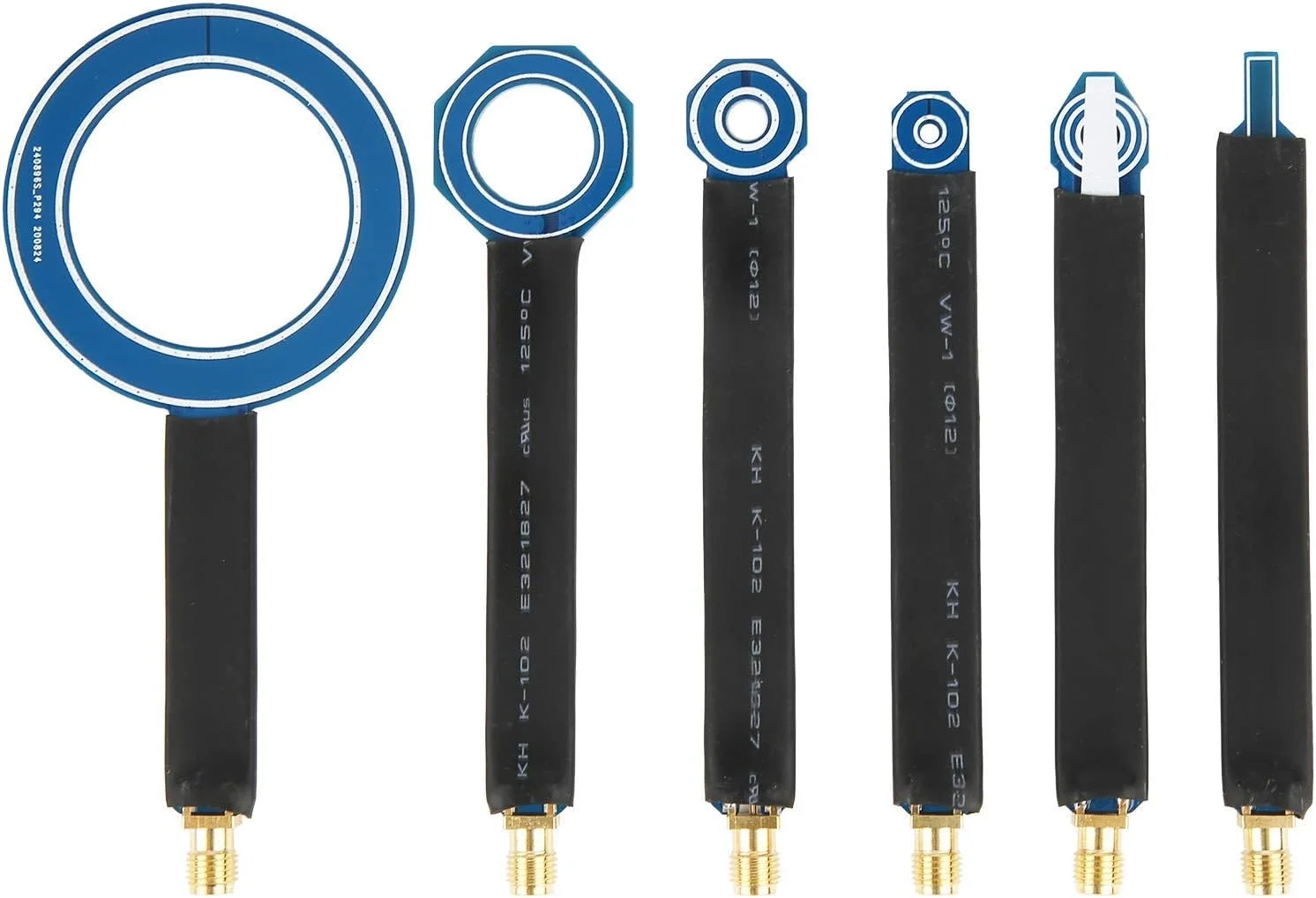 مجموعه 6 عددی پروب میدان مغناطیسی نزدیک Thincol، آنتن های تست تابش رسانش EMI SMA، همراه با جعبه نگهداری