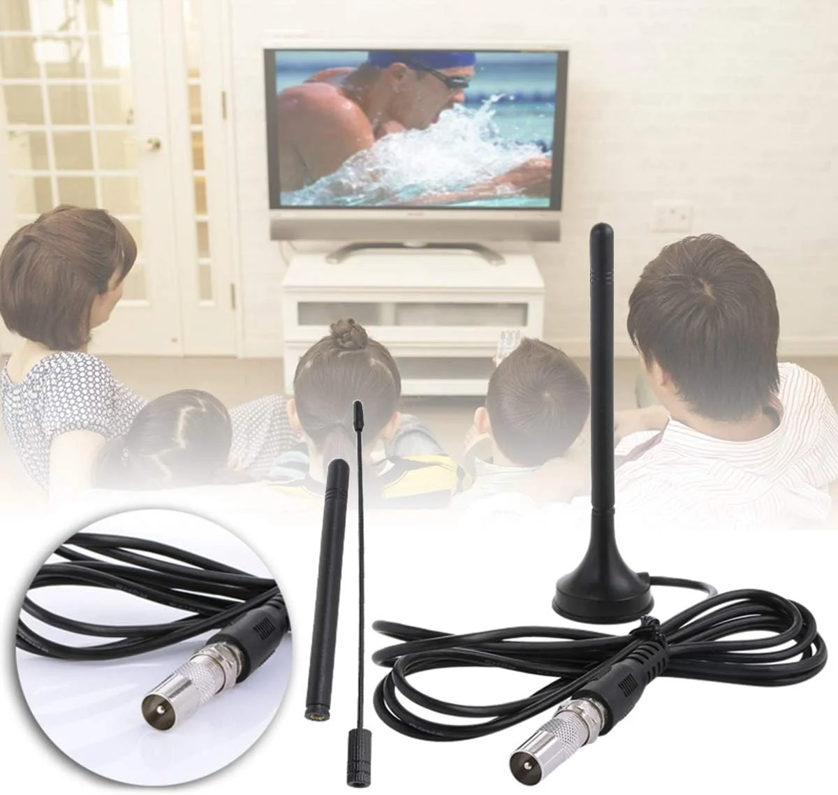 آنتن تلویزیون TOYGG، آنتن دیجیتال 30dBi HD DVB-T/FM Freeview با پایه مغناطیسی DTA180 برای داخل و خارج از خانه