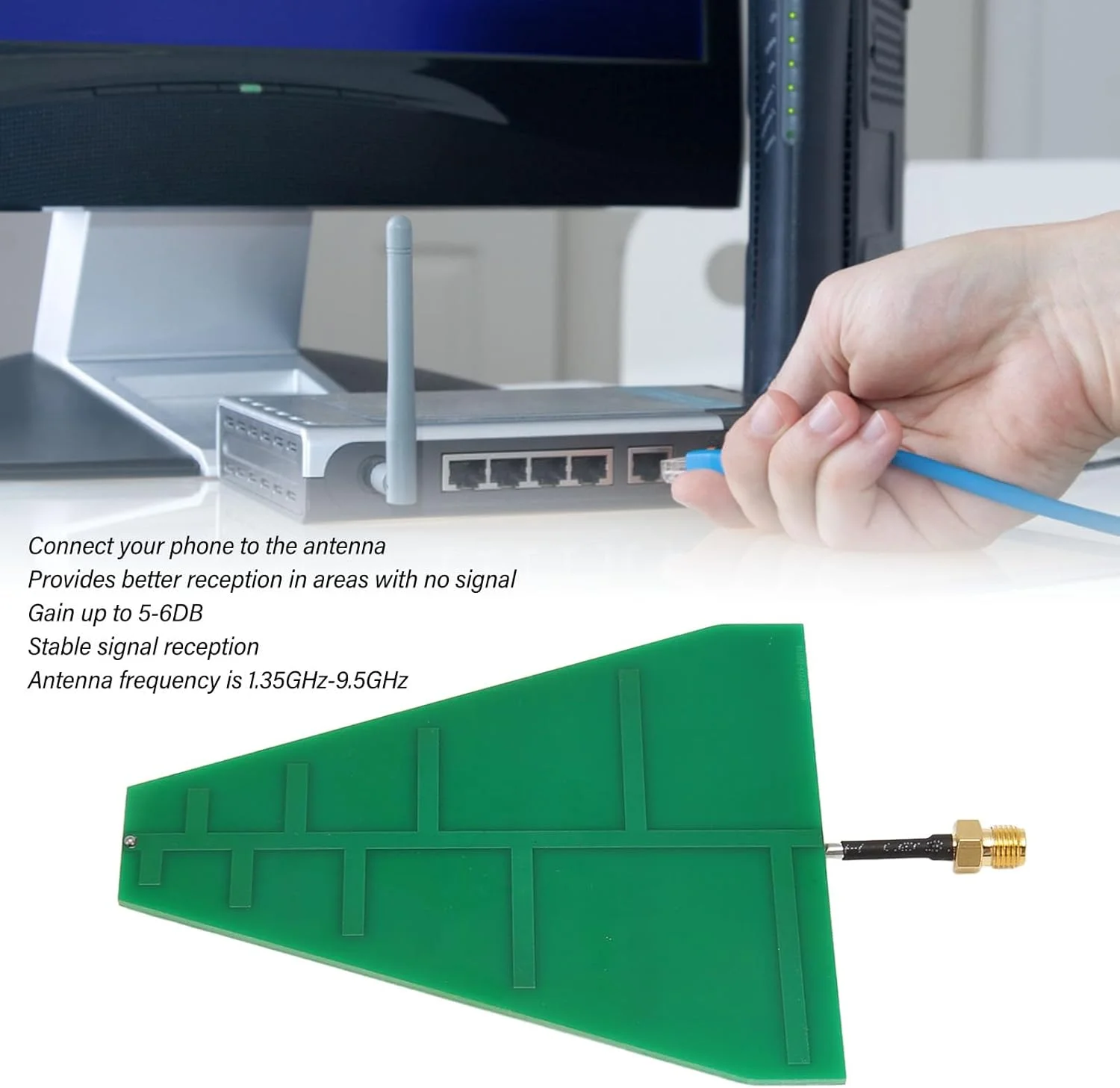 آنتن لگ دوره ای فوق پهن باند UWB تیهبیان، مقاوم و بادوام با بهره 5-6dB، ایده آل برای مناطق بدون سیگنال، جنس ABS، نصب آسان