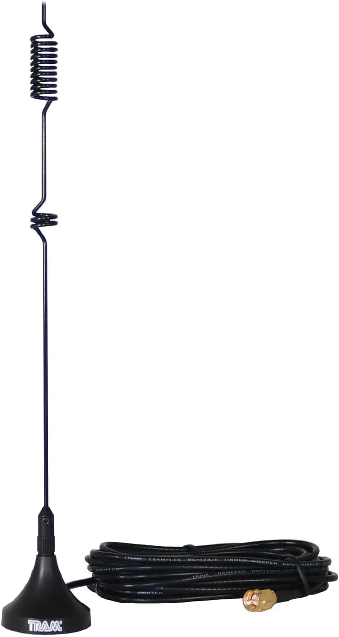 آنتن مغناطیسی دو بانده ترام 1081-SMA با کانکتور SMA-Male، 40.1 سانتی متر * 8 سانتی متر * 3.3 سانتی متر