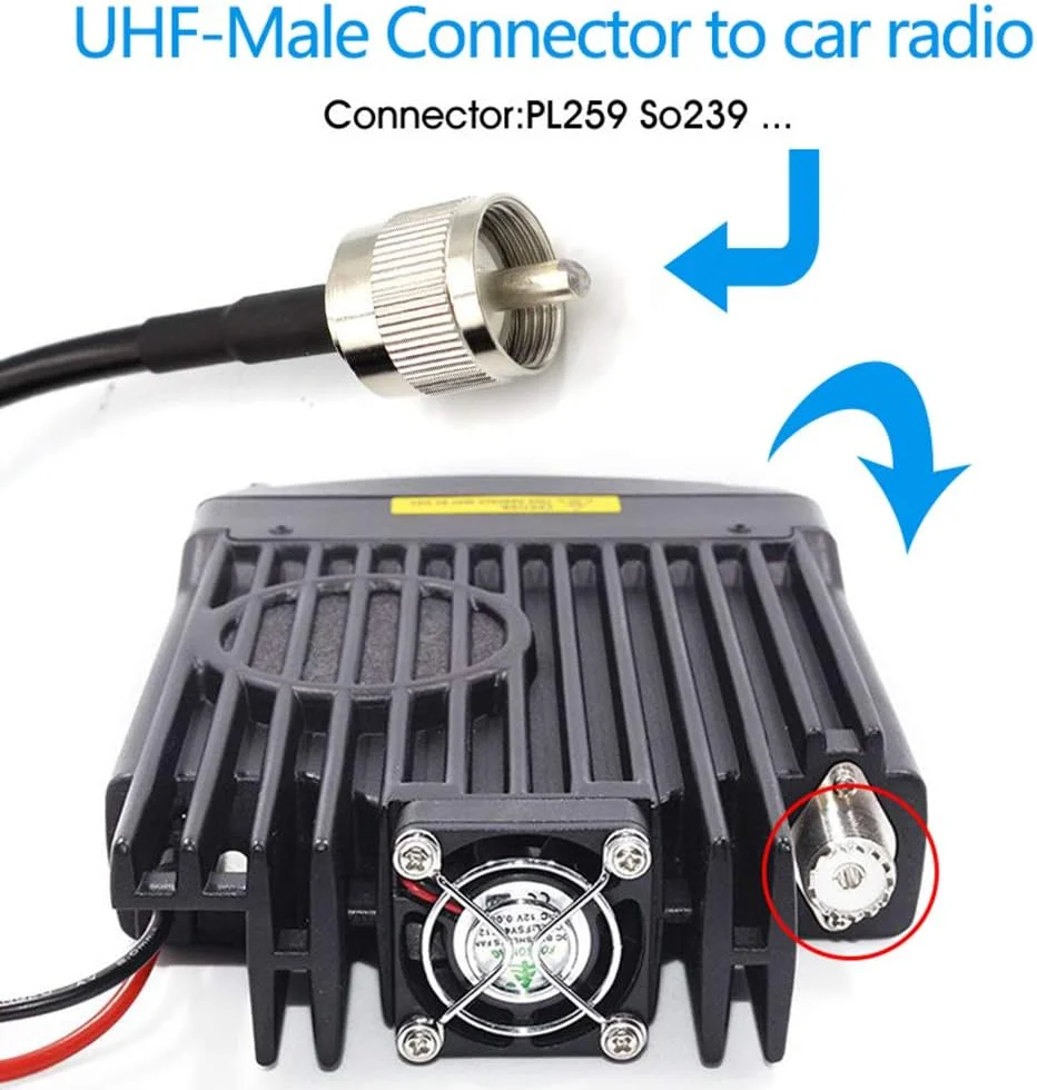 پایه مغناطیسی TengKo SO239 با کابل آنتن UHF PL-259 برای سقف یا صندوق عقب خودرو، دارای کانکتور PL259 برای رادیوهای موبایل Yaesu Kenwood Vertex Icom