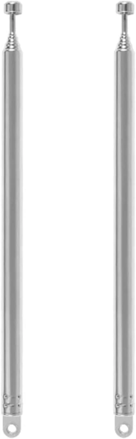 آنتن تلسکوپی 2 عددی 7 قسمتی تلسکوپی 74 سانتی متری AM FM، جایگزین آنتن رادیو قابل حمل برای رادیو، تلویزیون و سایر محصولات الکتریکی