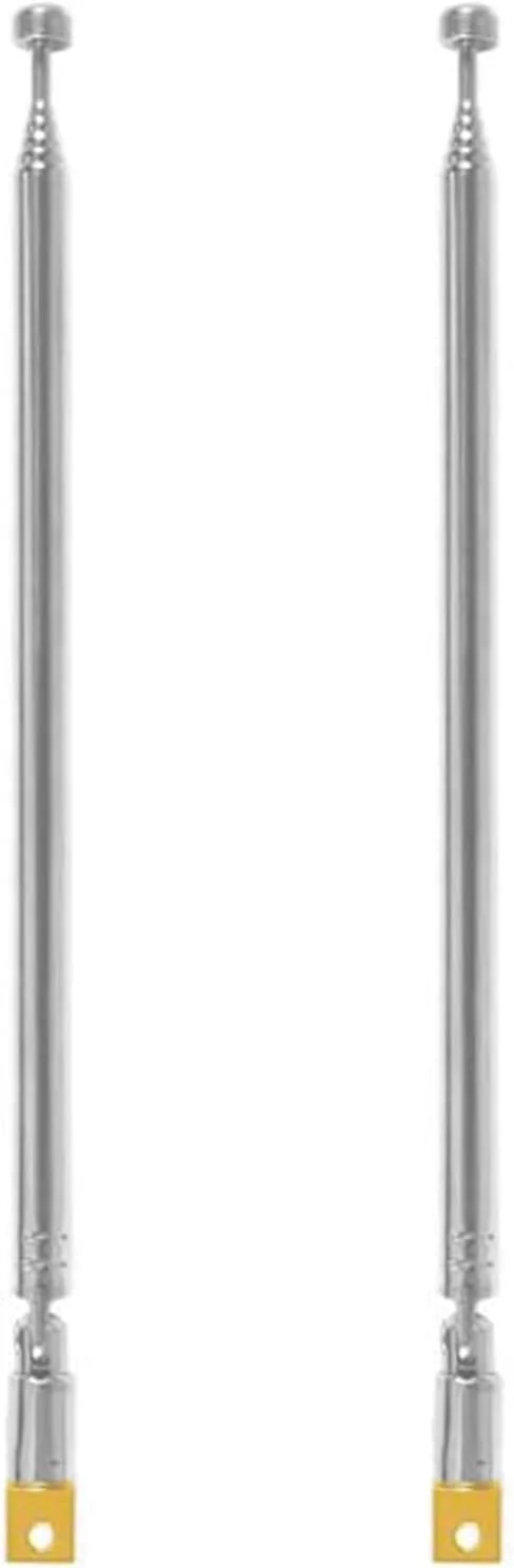 آنتن تلسکوپی 2 عددی 6 قسمتی 65 سانتی متری AM FM، جایگزین آنتن رادیو قابل حمل برای رادیو، تلویزیون و سایر محصولات الکتریکی