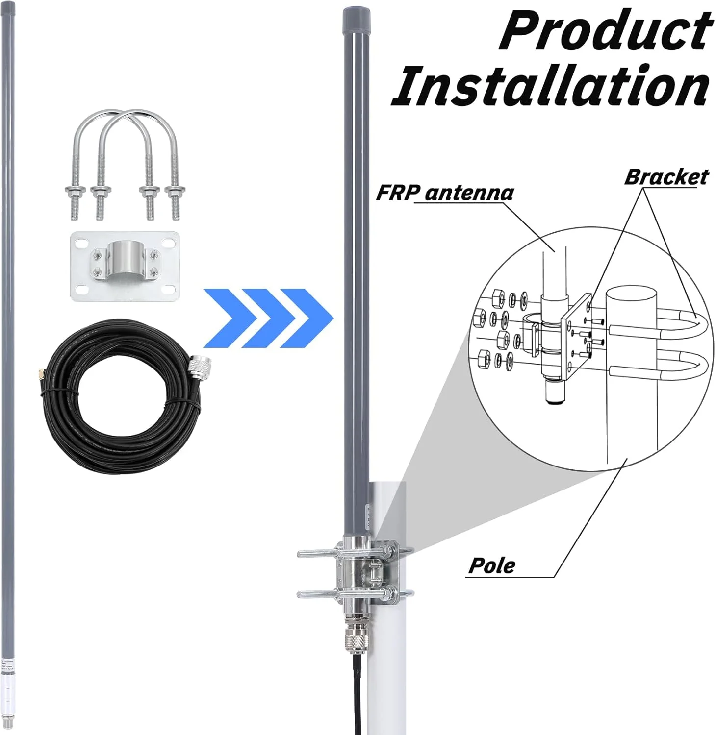 آنتن فایبرگلاس ADS-B با فرکانس 1090 مگاهرتز Tellegloww، 12dbi، طول 45 اینچ به همراه کابل SMA به طول 32.8 فوت برای هوانوردی، دریافت داده های ADS-B از هواپیماها تا فاصله 300 مایلی