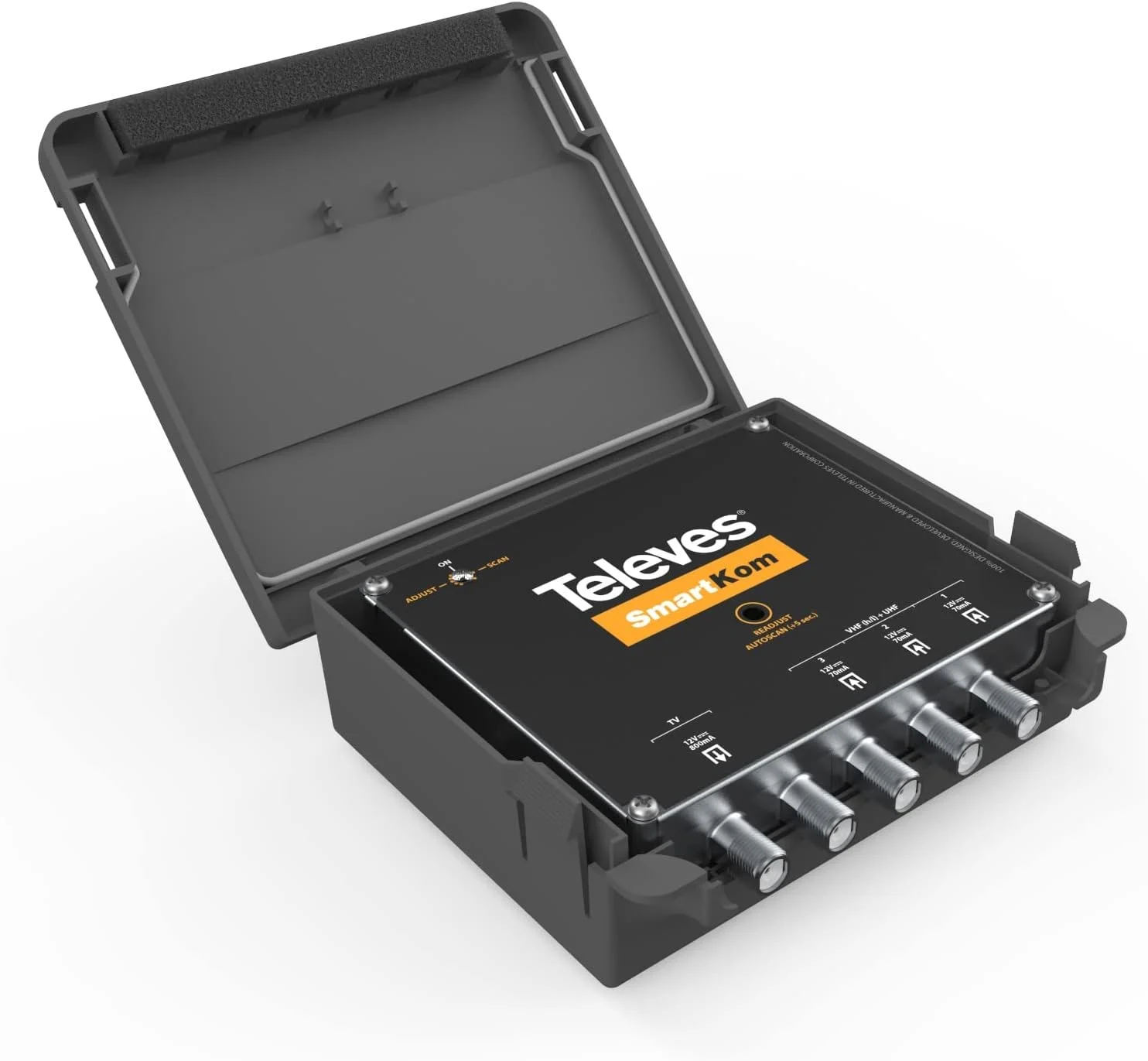 ترکیب کننده آنتن جایگزین Televes SmartKom 531981 با پیش تقویت کننده و ترکیب روتور تا 3 آنتن و تقسیم سیگنال دقیق با برنامه iOS/Android