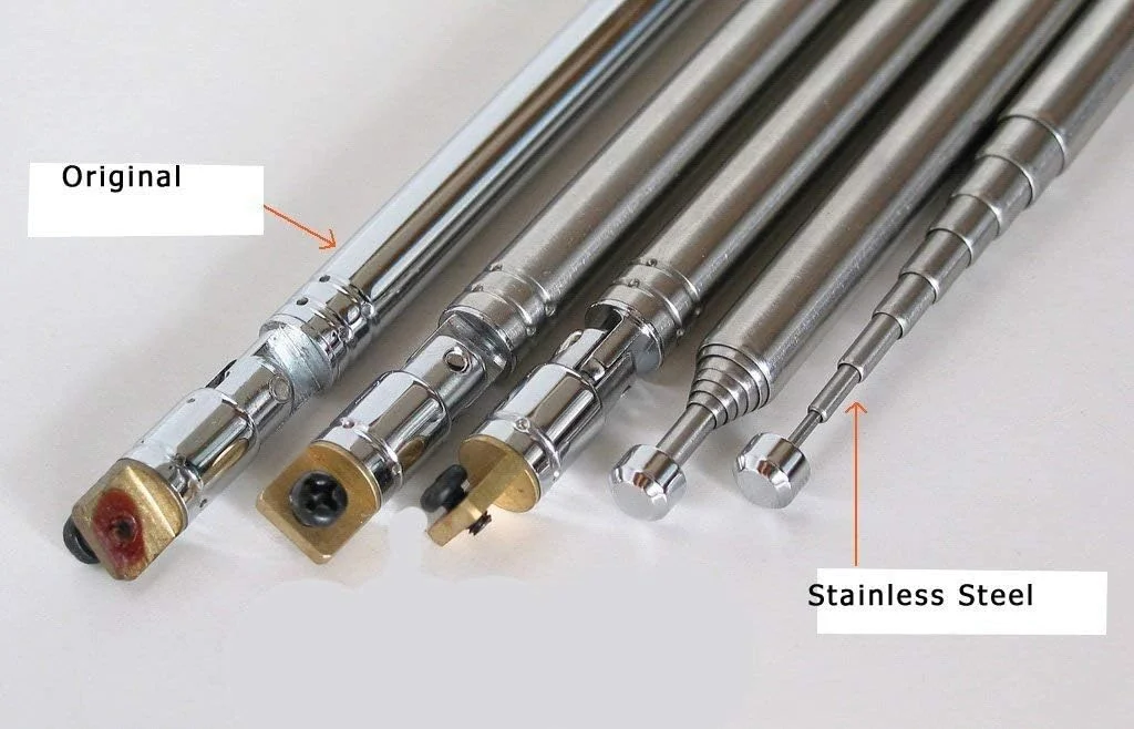 آنتن تلسکوپی استیل جایگزین رادیو سری Tecsun PL مناسب برای رادیوهای Tecsun PL880، PL660، PL390، PL398، PL398BT