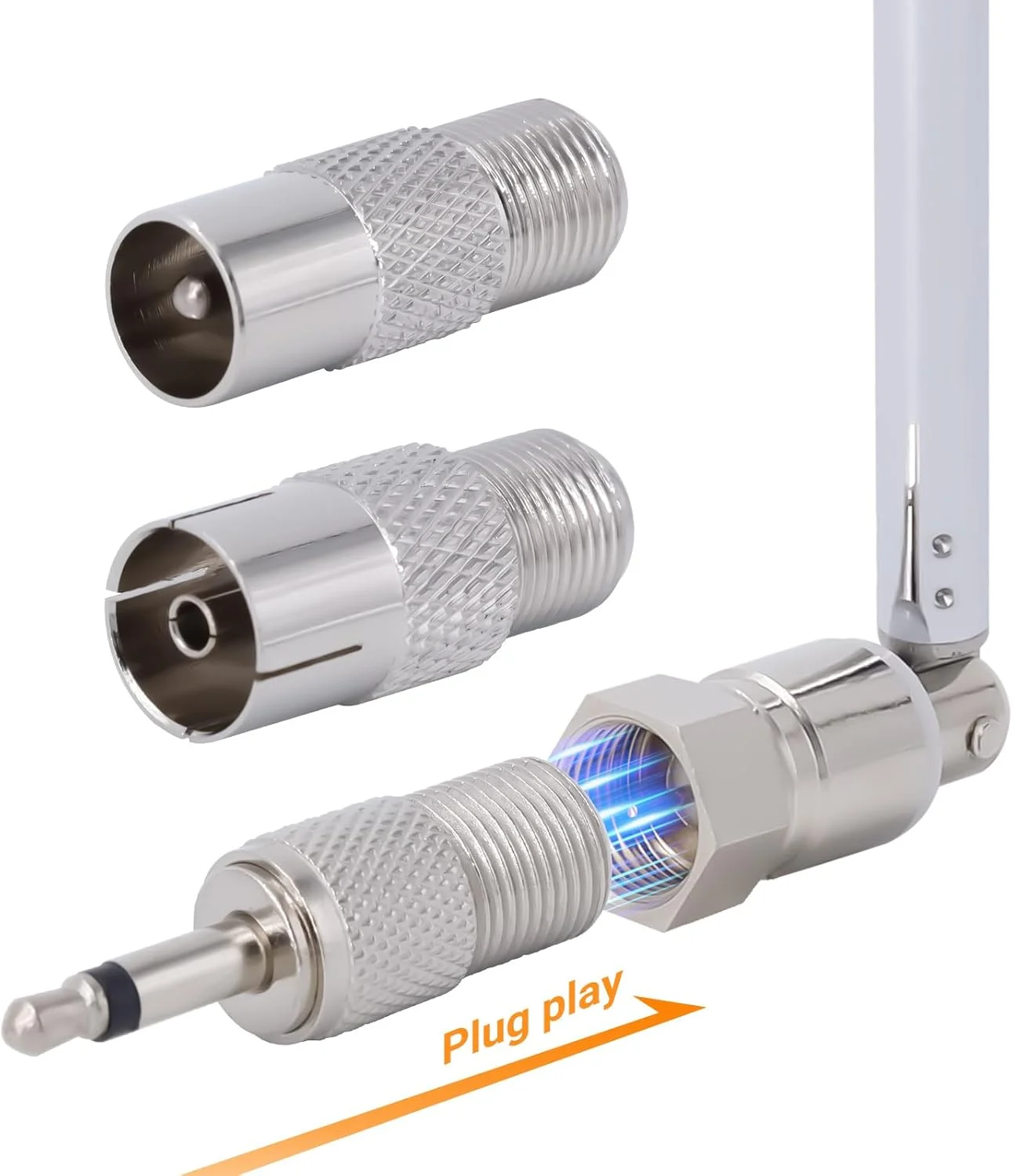 آنتن تلسکوپی FM با کانکتور نوع F نامتعادل 75 اهم، آنتن جایگزین Dab برای رادیو AM FM، گیرنده های استریو، رادیو Bose Wave