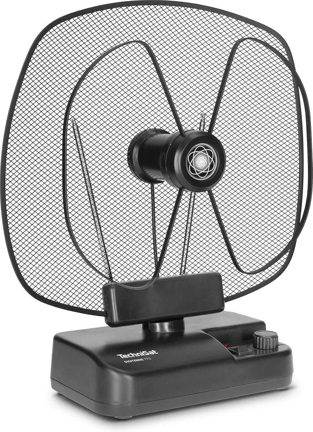 آنتن داخلی قابل تنظیم TechniSat DIGITENNE TT2 (آنتن تقویت کننده باند کامل 36 دسی بل با فیلتر LTE4 برای دریافت سیگنال های DVB-T/-T2، DAB+ و FM، کلید روشن/خاموش) مشکی