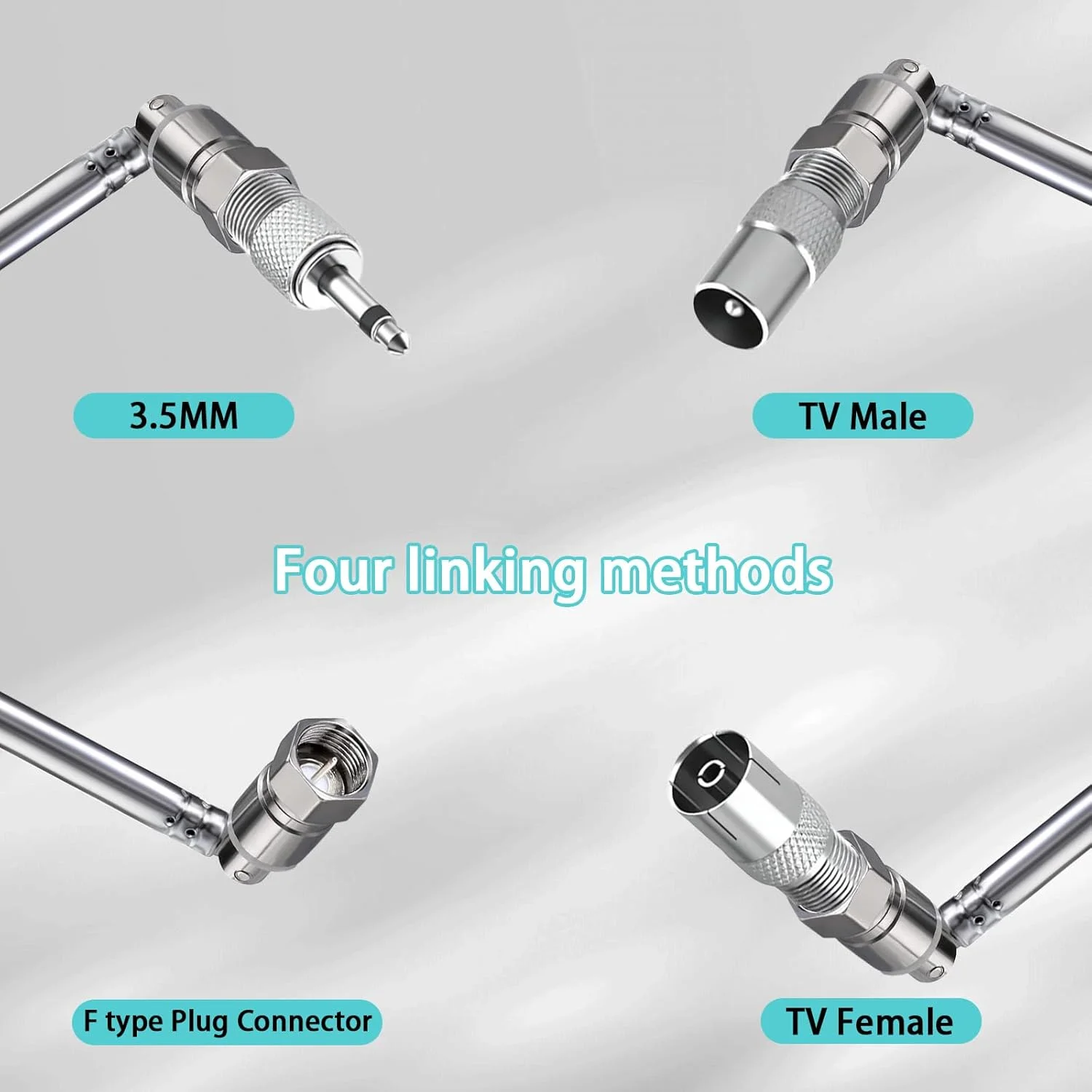 آنتن تلسکوپی رادیو FM جایگزین هوایی FM 50 سانتی متری 6 قسمتی برای پایونیر، اونکیو، یاماها، مارانتز، رادیو HD داخلی، رادیو FM، گیرنده استریو خانگی بلوتوث، گیرنده صوتی و تصویری AV، سینمای خانگی