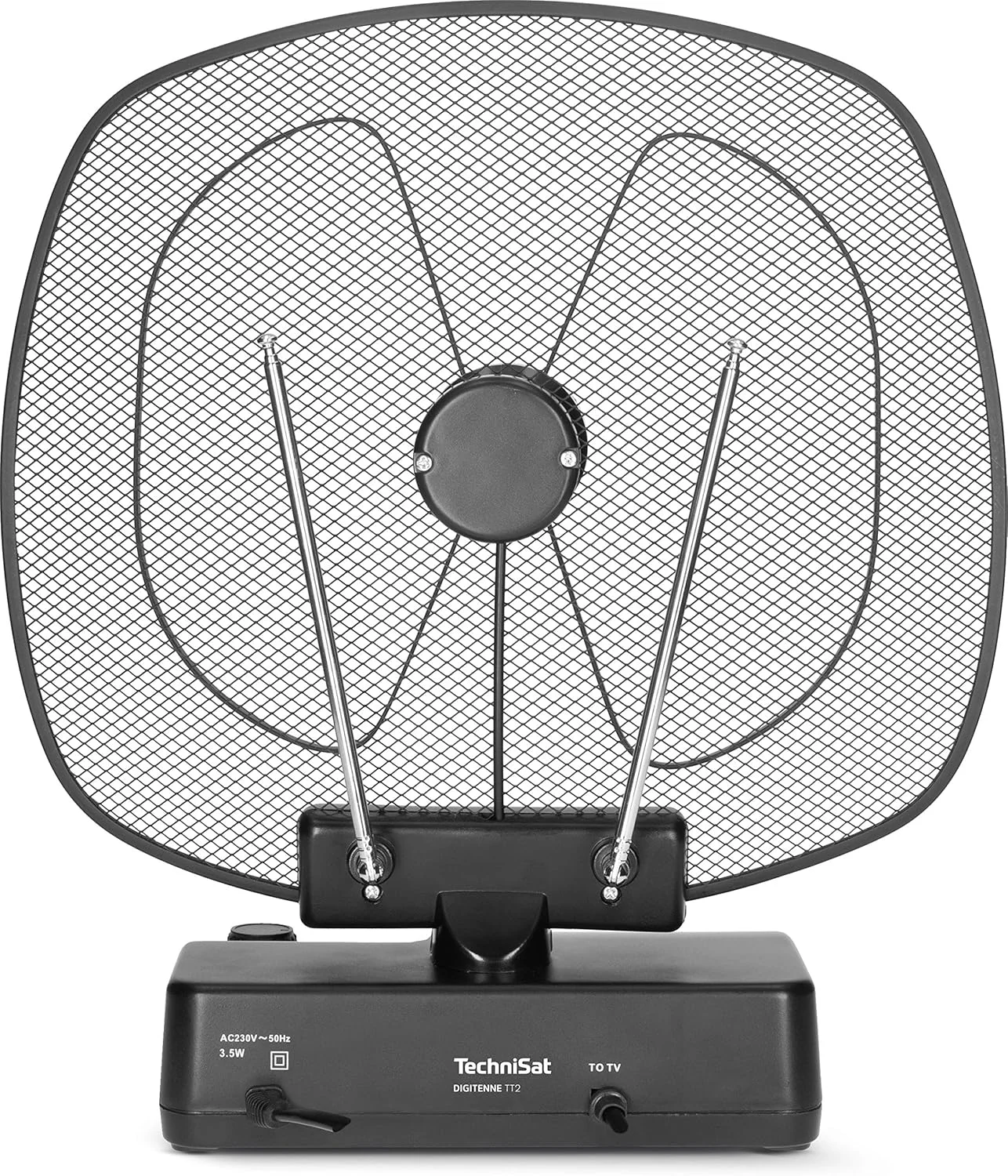 آنتن داخلی قابل تنظیم TechniSat DIGITENNE TT2 (آنتن تقویت کننده باند کامل 36 دسی بل با فیلتر LTE4 برای دریافت سیگنال های DVB-T/-T2، DAB+ و FM، کلید روشن/خاموش) مشکی