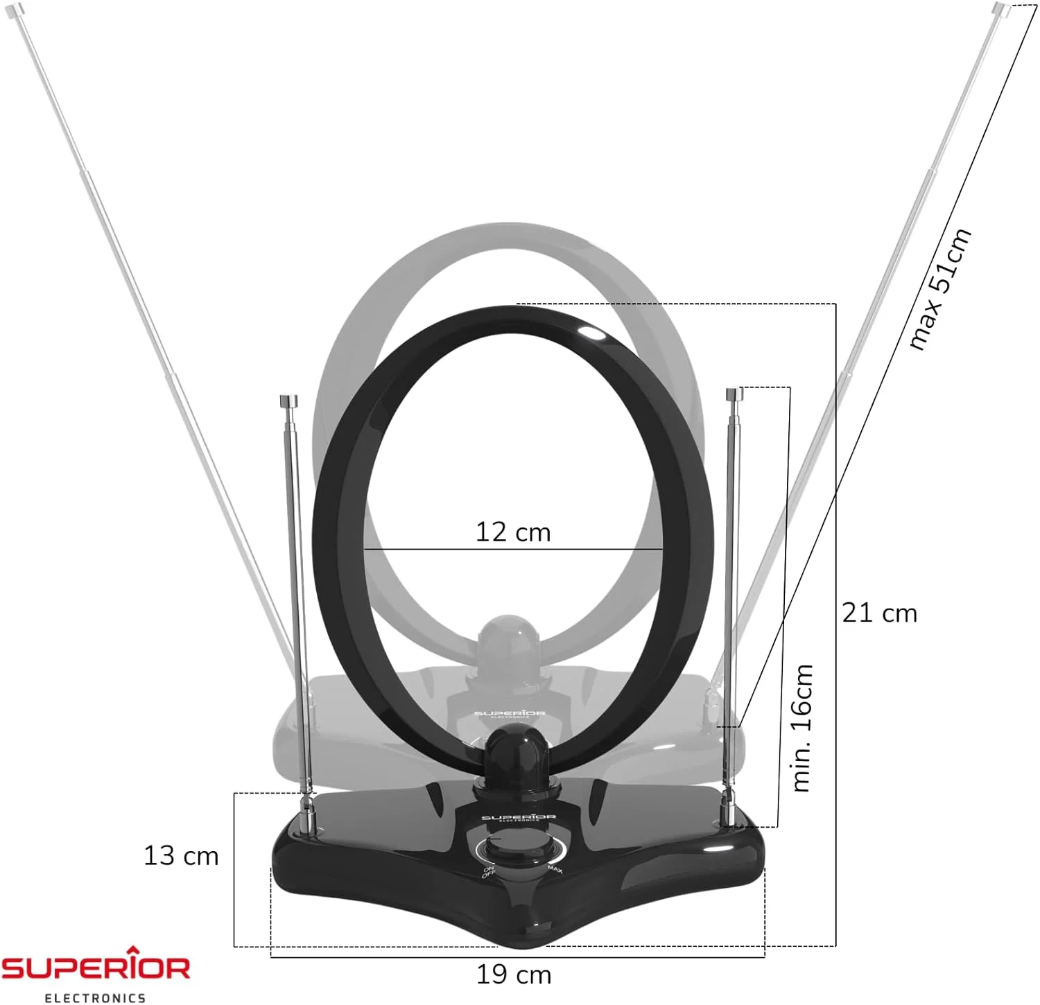 آنتن داخلی تقویت شده با کیفیت HD برای DVB-T/DVB-T2 سوپریور الکترونیکس مدل NAI001 آنتن داخلی تقویت شده با کیفیت HD برای DVB-T/DVB-T2 سوپریور الکترونیکس مدل NAI001