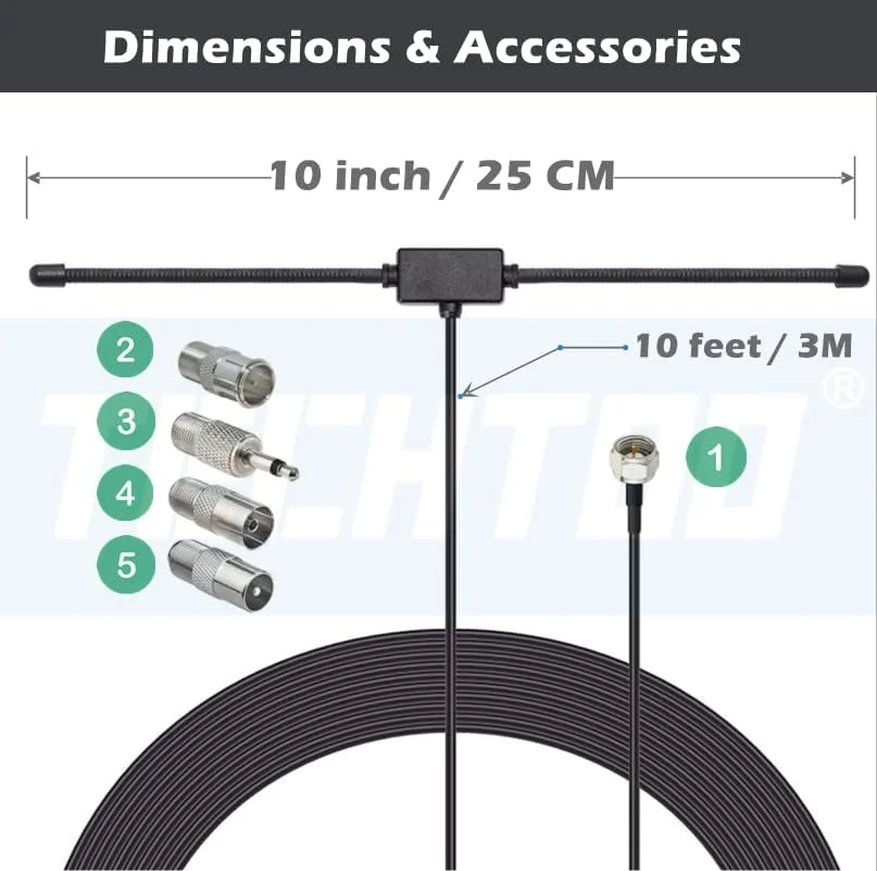 آنتن رادیو FM سازگار با رادیو FM، گیرنده استریو خانگی، گیرنده صوتی و تصویری AV، گیرنده استریو سینمای خانگی پایونیر، اونکیو، یاماها، مارانتز، سیستم صوتی Bose Wave (کیت 3)