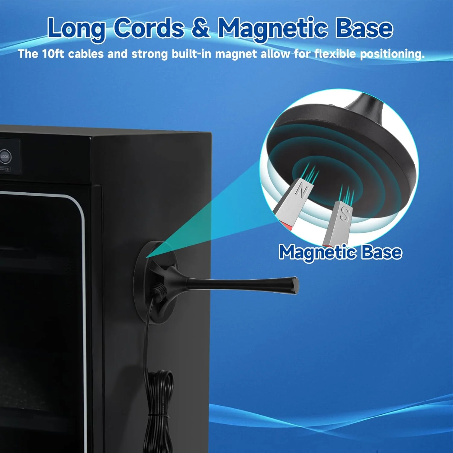 آنتن رادیو FM سوپربات با پایه مغناطیسی قوی و کابل افزایش طول 3 متری برای رسیورهای یاماها، پایونیر، اونکیو، مارانتز، شروود، رادیو FM داخلی، گیرنده صوتی و تصویری AV بلوتوث سینمای خانگی