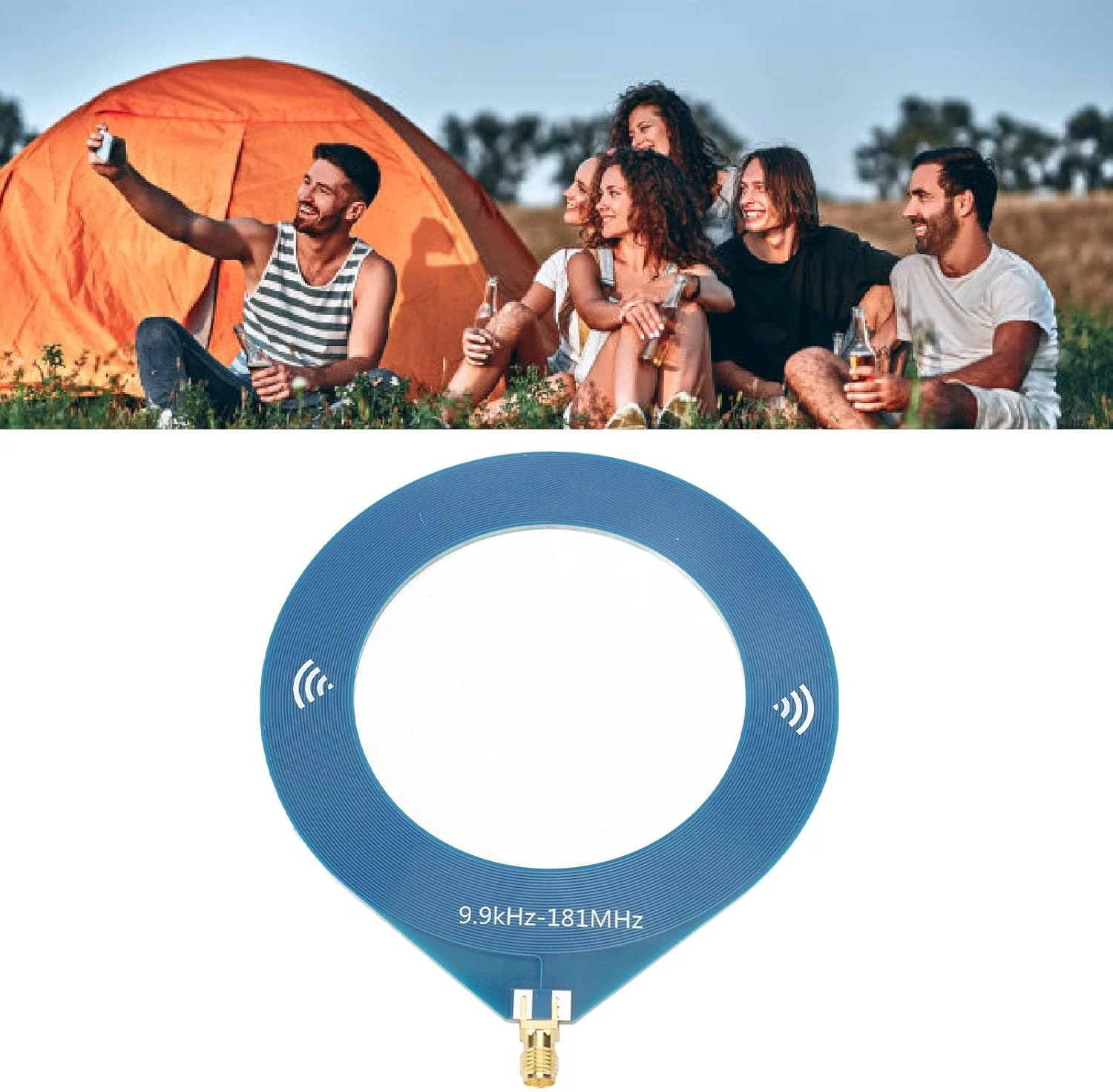 آنتن لوپ Sunisfa با کانکتور SMA، 9.9 کیلوهرتز تا 181 مگاهرتز، آنتن لوپ BB برای پیاده روی و کمپینگ در فضای باز (رزوه خارجی سوراخ داخلی)