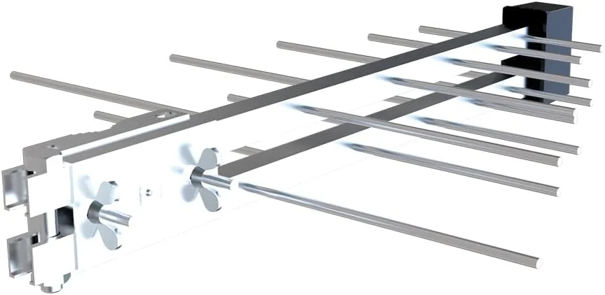 آنتن تلویزیون بیرونی تقویت شده STRONG - 18dB - دریافت HD/UHD TNT - فیلتر 4G/5G - UHF 470~790 - مونتاژ سریع - جمع و جور - کابل 20 متری