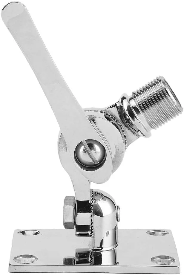 پایه دکل آنتن وی اچ اف استیل ضد زنگ، دو محوره، قابل تنظیم برای قایق دریایی با رزوه 1-14 اینچ