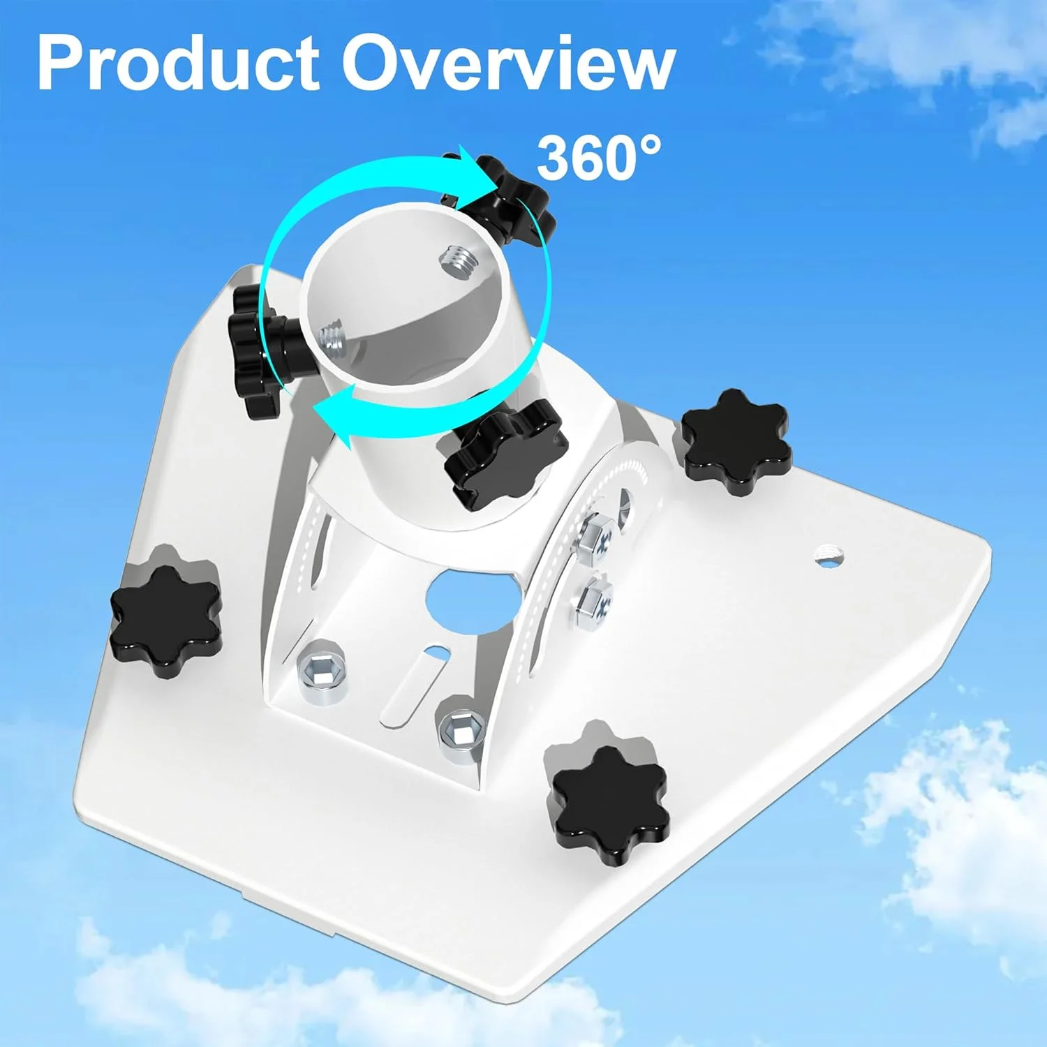 پایه سقفی Starlink نسل 3، پایه Starlink نسل 3، زاویه شیب قابل تنظیم 160 درجه، دارای آداپتور لوله Starlink، سازگار با آنتن استاندارد Starlink نسل 3 (V3)