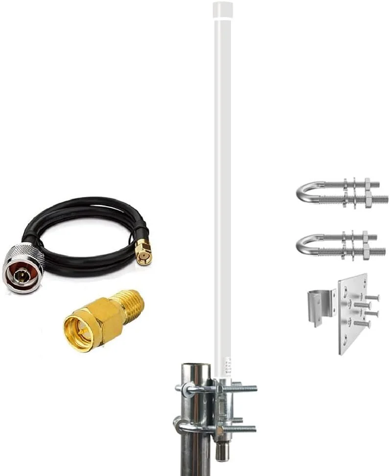 آنتن هلیوم لورا SIGNALPLUS 8dbi 915 مگاهرتز - آنتن بیرونی ماینر هلیوم Bobcat برای RAK HNT Bobcat Helium Hotspot Miner با کابل 50 اهم RG58 به طول 16.4 فوت و آداپتور RP-SMA