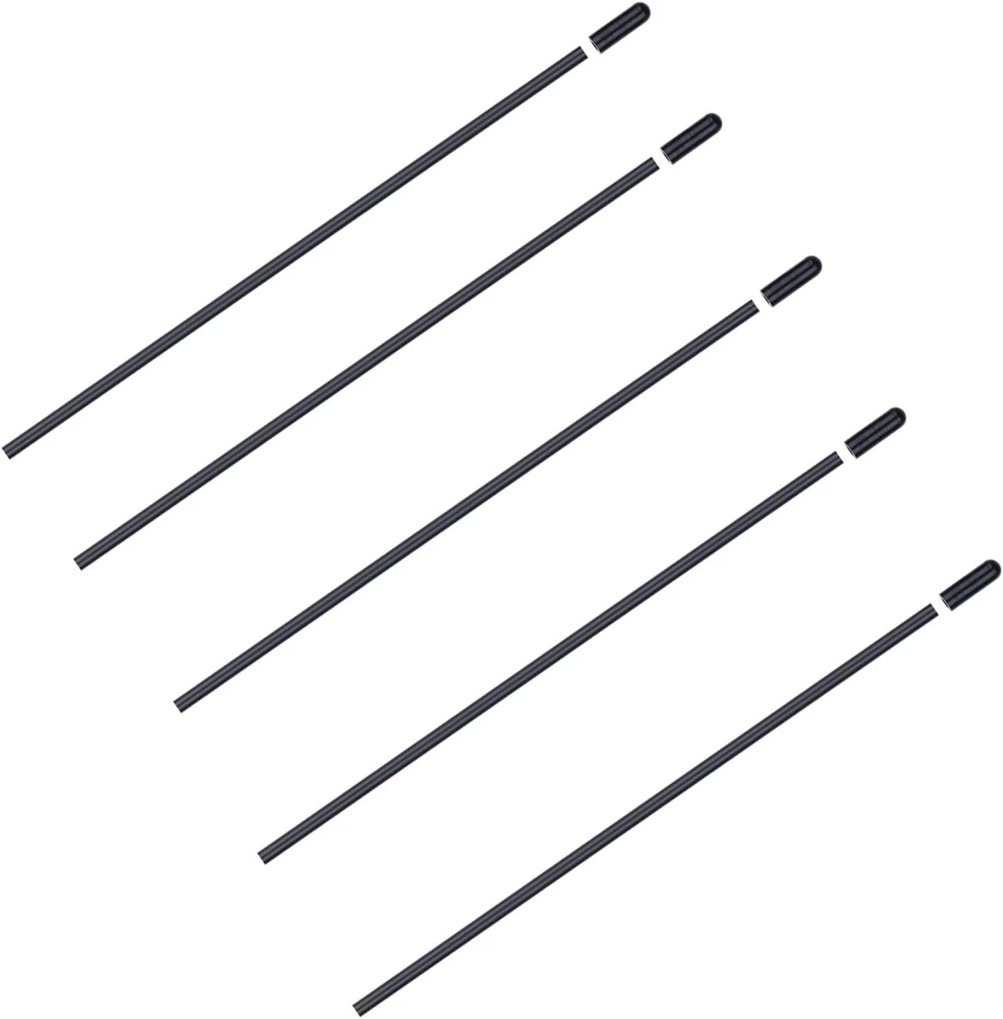 SJZBIN 5 عدد لوله آنتن محافظ پلاستیکی مشکی با درپوش مناسب برای ماشین کنترلی، پهپادهای FPV، کوادکوپترها، مولتی کوپترها، قایق و گیرنده های 2.4G