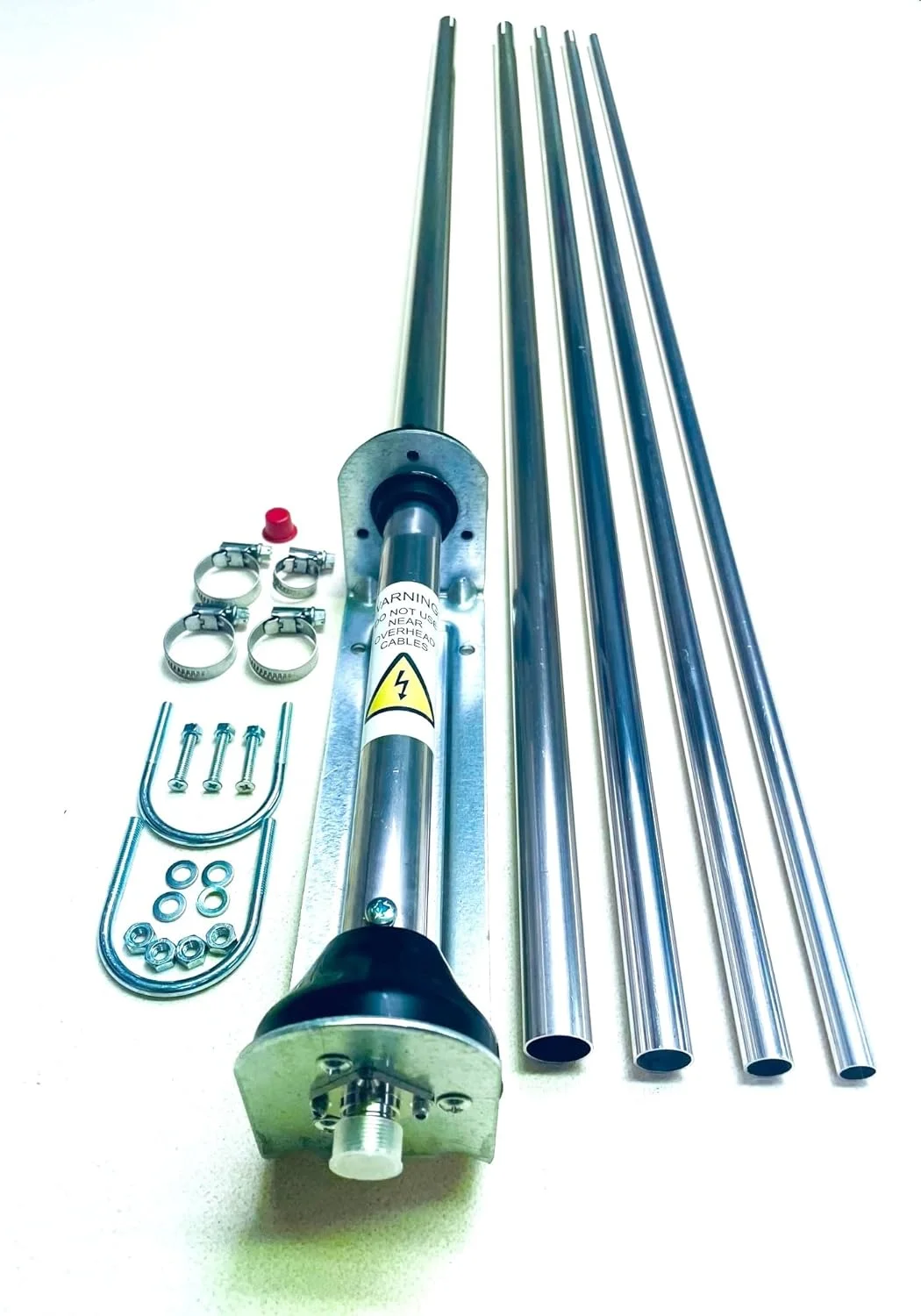 آنتن ایستگاه پایه سیگما ونوم 1/2 موج میله نقره ای CB، 10 و 11 متر