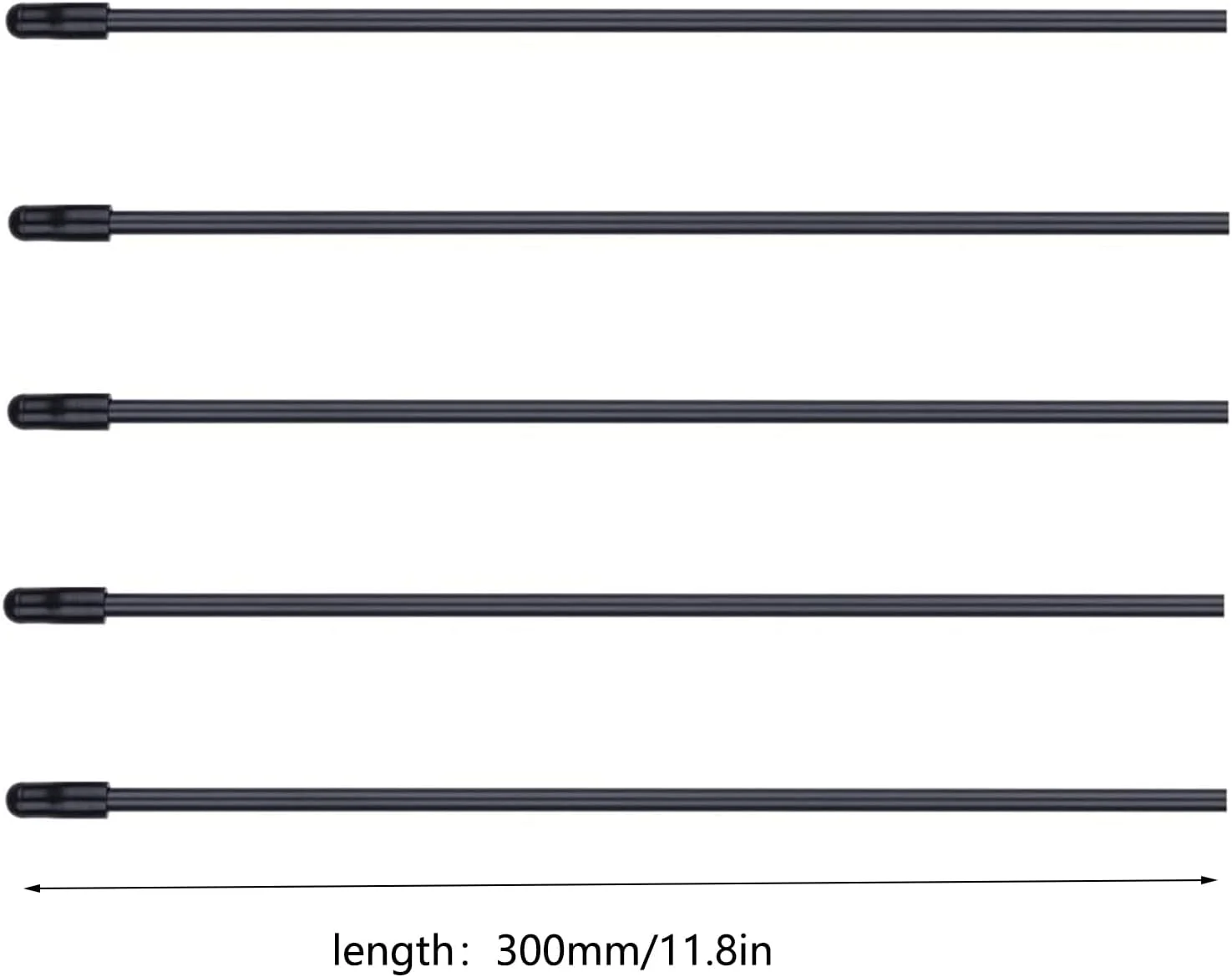 SJZBIN 5 عدد لوله آنتن محافظ پلاستیکی مشکی با درپوش مناسب برای ماشین کنترلی، پهپادهای FPV، کوادکوپترها، مولتی کوپترها، قایق و گیرنده های 2.4G
