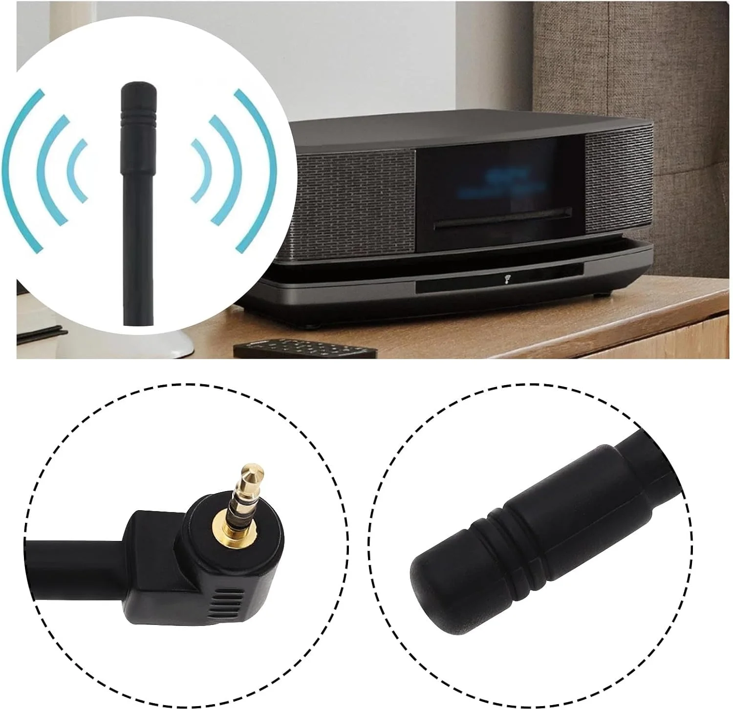 آنتن رادیویی DAB مدل SING F LTD سازگار با رادیو Bo-se Wave Radio III، Soundtouch IV و سایر رادیوها، پخش صوتی دیجیتال DAB FM، گیرنده صوتی تصویری سینمای خانگی، 2.5 میلی متر