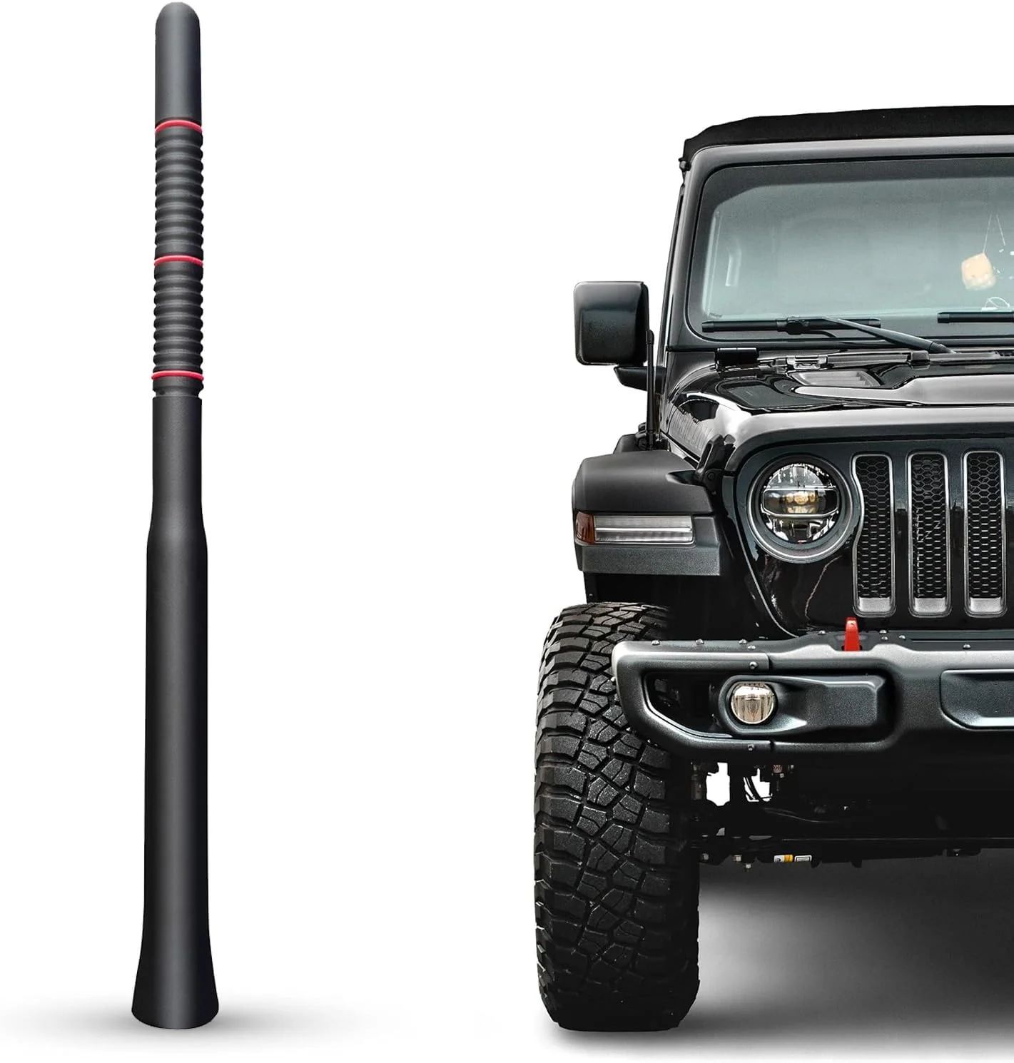 کیت آنتن کوتاه لاستیکی 10 اینچی یونیورسال - ضد کارواش، نصب آسان، تقویت گیرندگی با سیم پیچ مسی، رزوه استیل ضد زنگ، انعطاف پذیر و بادوام مناسب برای اتومبیل، کامیون و SUV