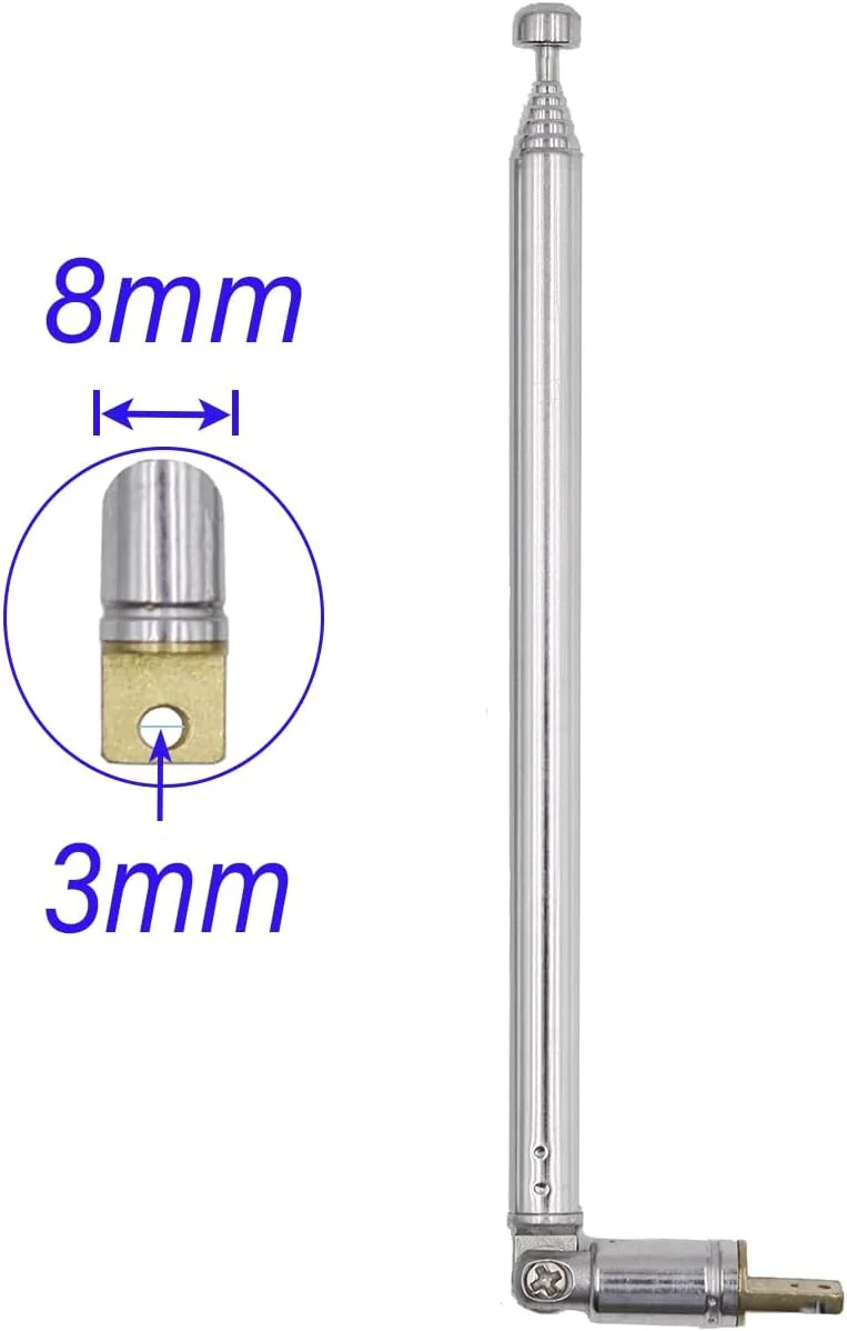 آنتن تلسکوپی جهانی شوکفر، 2 عددی، 7 قسمتی، 21.73 اینچی، آنتن تاشو، جایگزین آنتن رادیویی قابل حمل برای گیرنده استریو FM AM DAB و بوم باکس