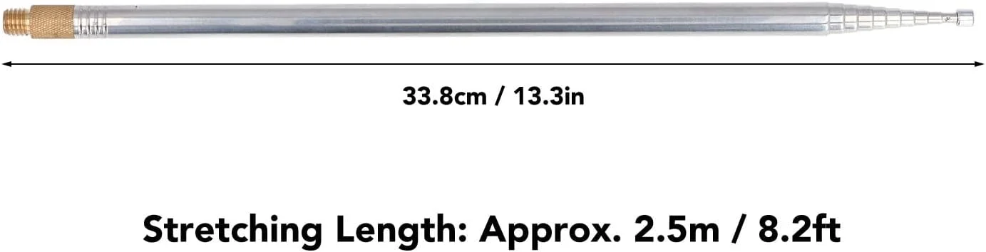 آنتن تلسکوپی باند کامل موج کوتاه 7MHz-50MHz با 10 بخش، 2.5 متری، فولاد ضد زنگ، جمع و جور و سبک وزن، پردازش دقیق با حداقل افتادگی و انحنا برای کاربردهای متنوع