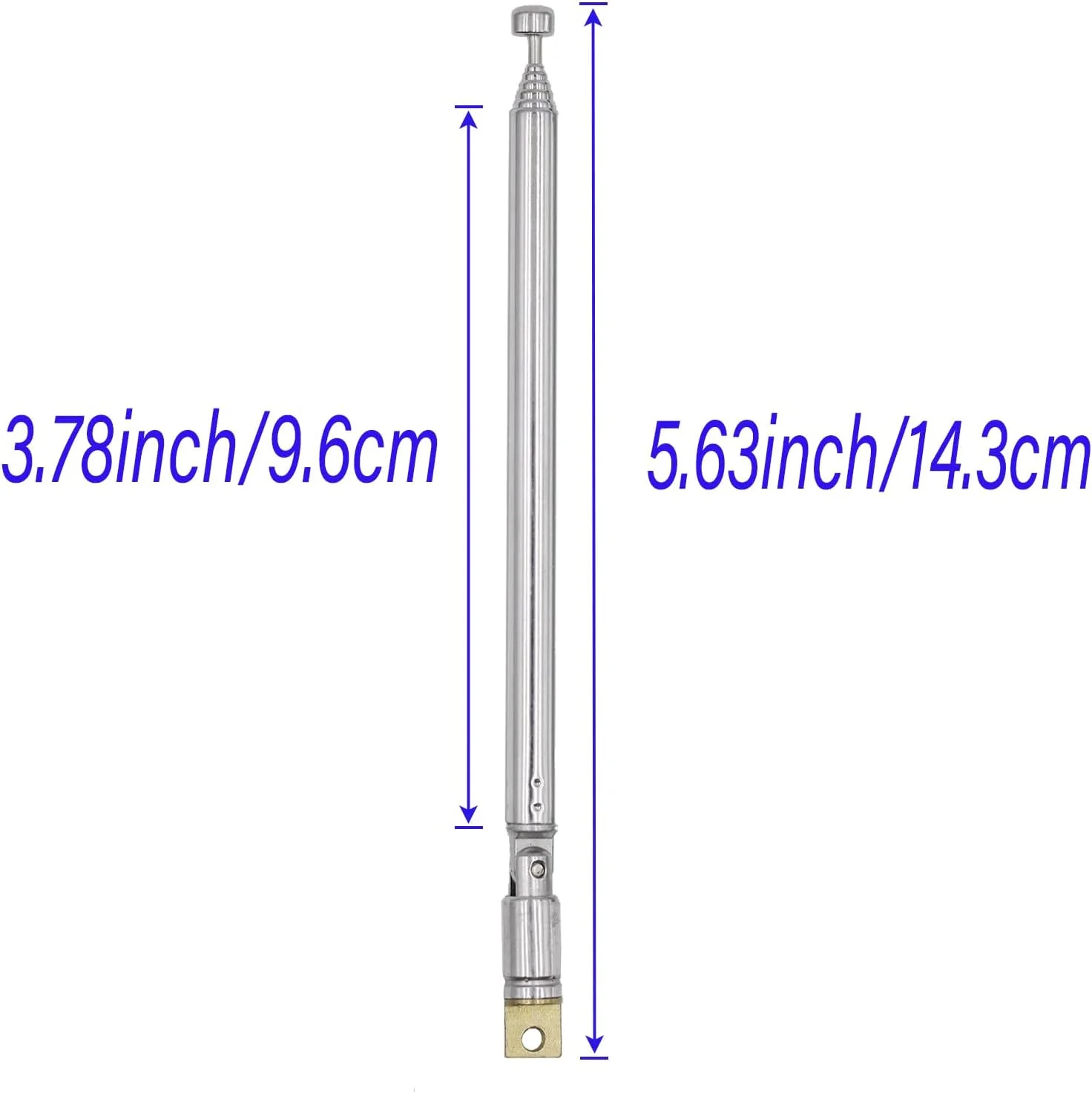 آنتن تلسکوپی جهانی شوکفر، 2 عددی، 7 قسمتی، 21.73 اینچی، آنتن تاشو، جایگزین آنتن رادیویی قابل حمل برای گیرنده استریو FM AM DAB و بوم باکس