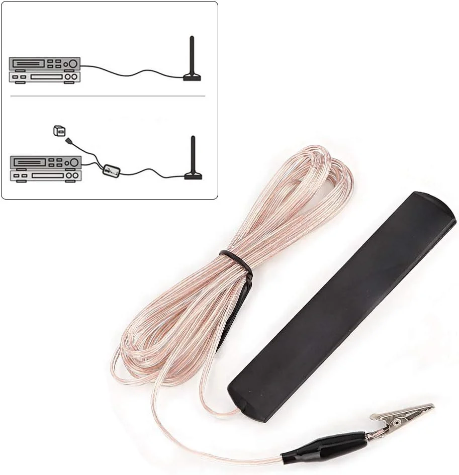 آنتن هوایی رادیویی خانگی حرفه ای با حساسیت بالا، سیم 3.2 متری برای گیرنده تقویت کننده قدرت AV با سیم دوتایی، مناسب برای رادیو خانگی، تقویت کننده قدرت AV، گیره