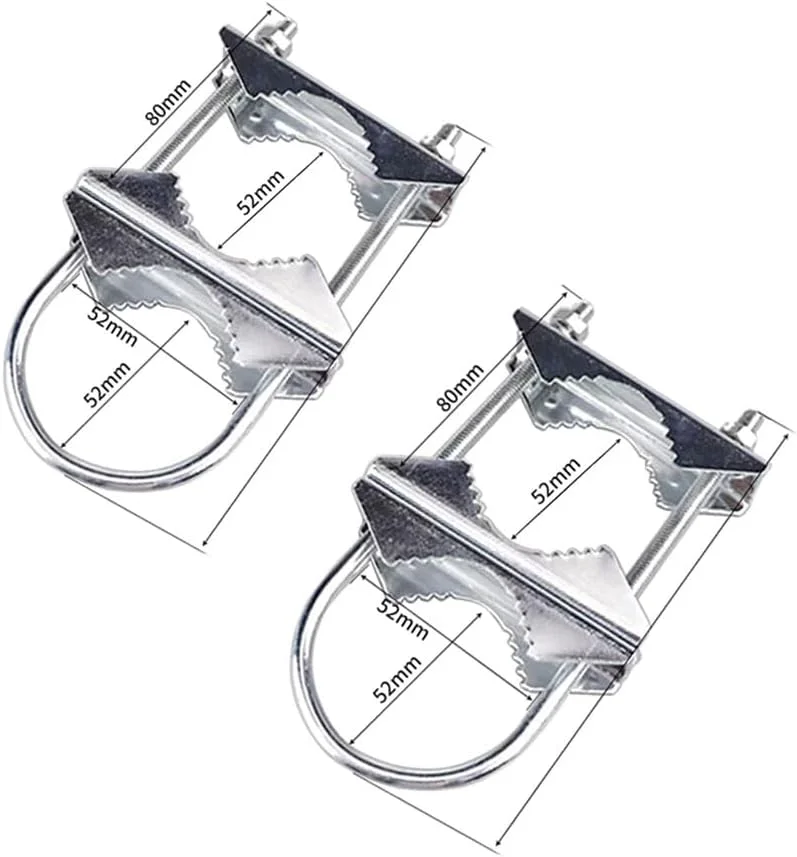 براکت بست U-Bolt دوتایی Sactulaz برای آداپتور میله نصب آنتن استارلینک، نصب ریل نردبان RV، کیت های نصب ریل لوله چتر آنتن دکل جهانی Yagi/WiFi/DivecTv/Lora/CB Ham، 2 عدد