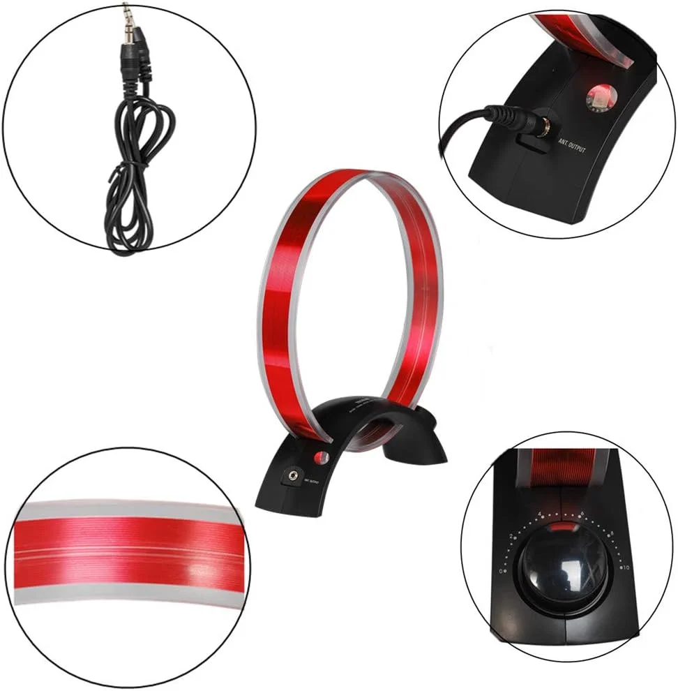 آنتن حلقه ای داخلی SaferCCTV(TM) مدل AN-200 جایگزین برای رادیوهای Kaito 1103 Radio Shack DX-399 Grundig G8 و Sangean ATS-818، مناسب برای دریافت امواج رادیویی AM، رادیو Skywave و کنسول Zenith AM 'DXing'