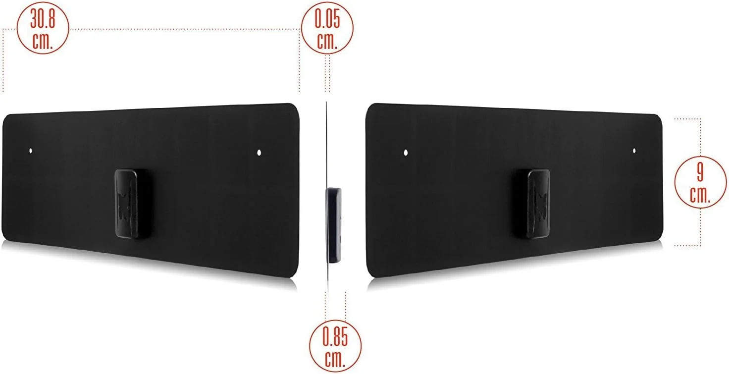 آنتن داخلی تلویزیون دیجیتال RGTech Monarch 40 مشکی - گیرنده HDTV Freeview برای داخل خانه - برد 64 کیلومتر، دریافت چند جهته، آنتن HDTV نازک و کاغذی برای Freeview/UHF/VHF/FM/USB TV Tuner/DVB-T/DVB-T2 / دریافت DAB