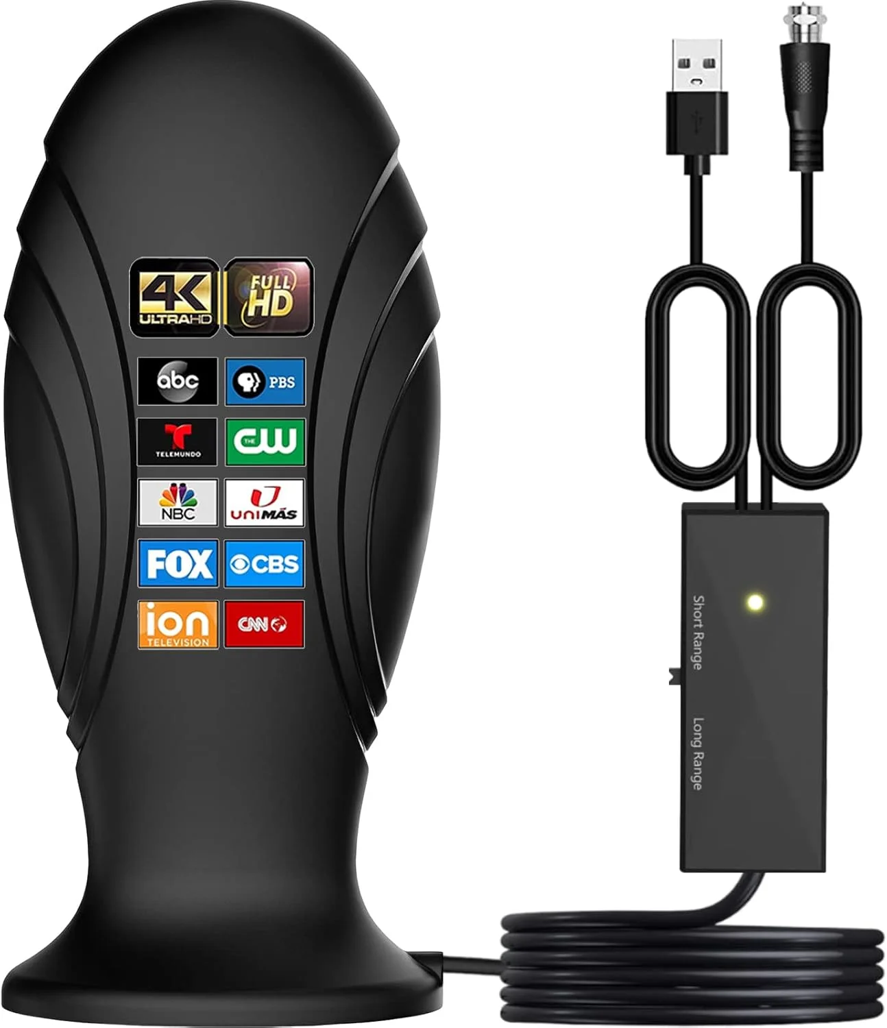 آنتن تلویزیون، آنتن داخلی برای تلویزیون هوشمند، با برد بلند و مناسب برای تمام تلویزیون های هوشمند، آنتن دیجیتال HD با تقویت کننده سیگنال برای کانال های محلی، پشتیبانی از 4K 1080p - ارتقاء 2025