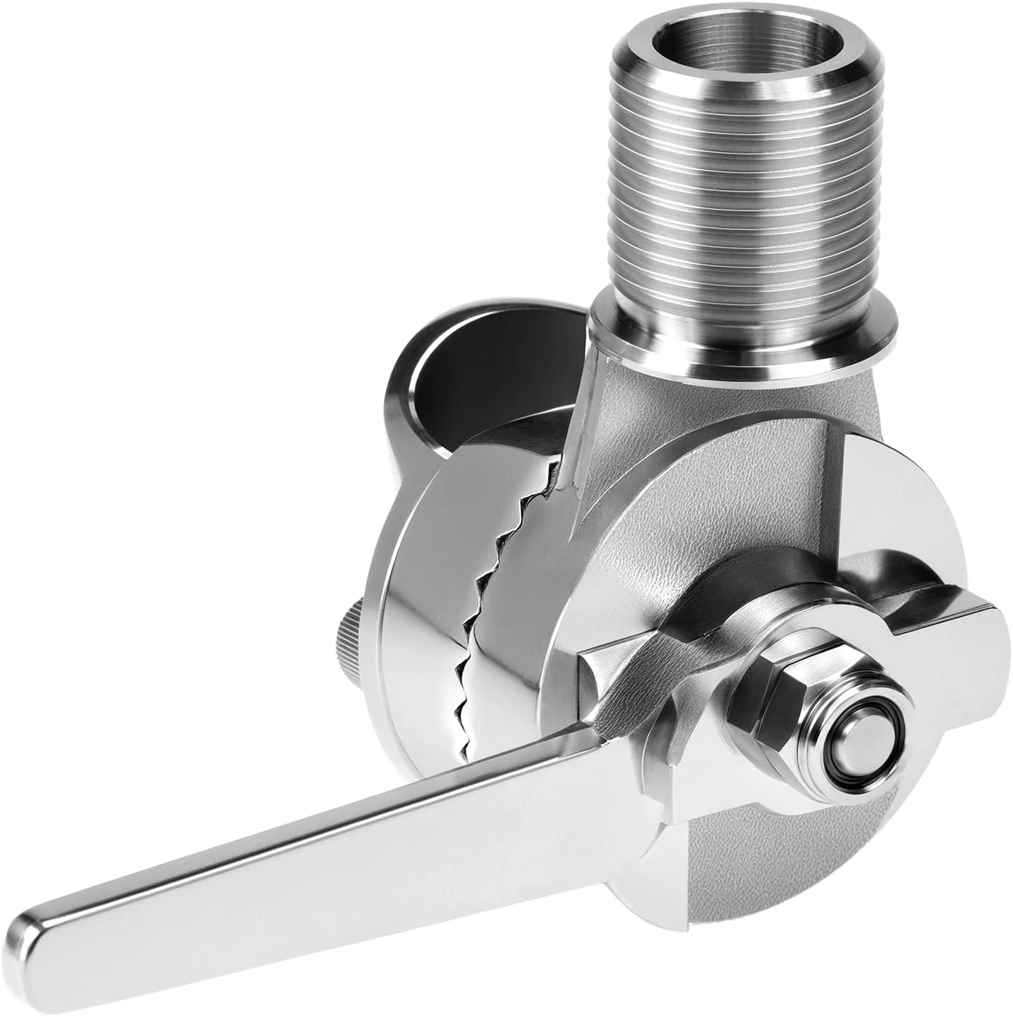 پایه آنتن دریایی VHF جغجغه ای QWORK، آنتن گیره ای، پایه قابل تنظیم فولاد ضد زنگ 316 با رزوه نری 1 اینچ - 12 برای قایق ها