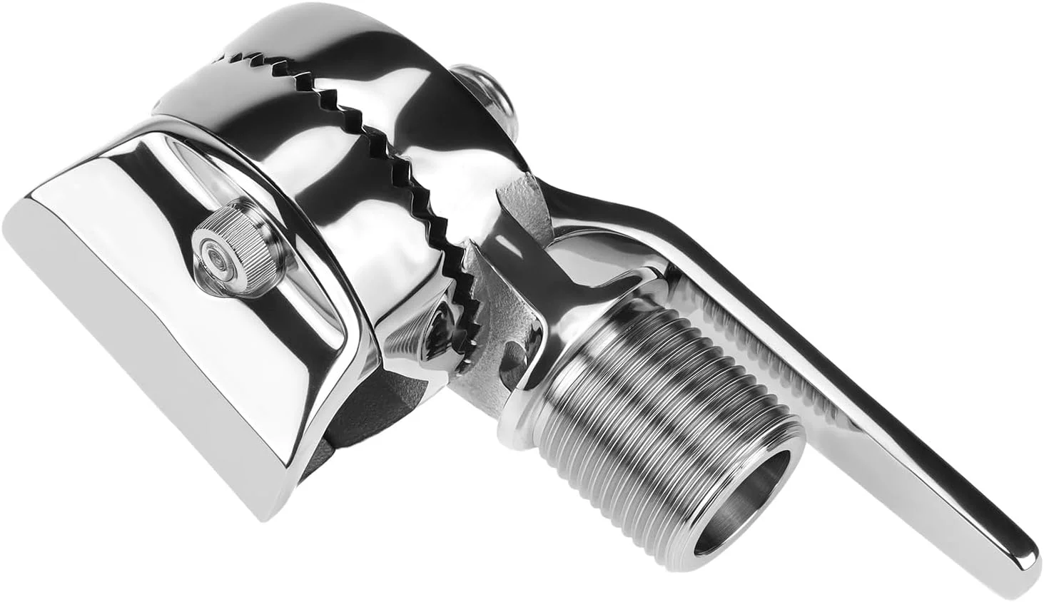 پایه آنتن دریایی VHF جغجغه ای QWORK، آنتن گیره ای، پایه قابل تنظیم فولاد ضد زنگ 316 با رزوه نری 1 اینچ - 12 برای قایق ها