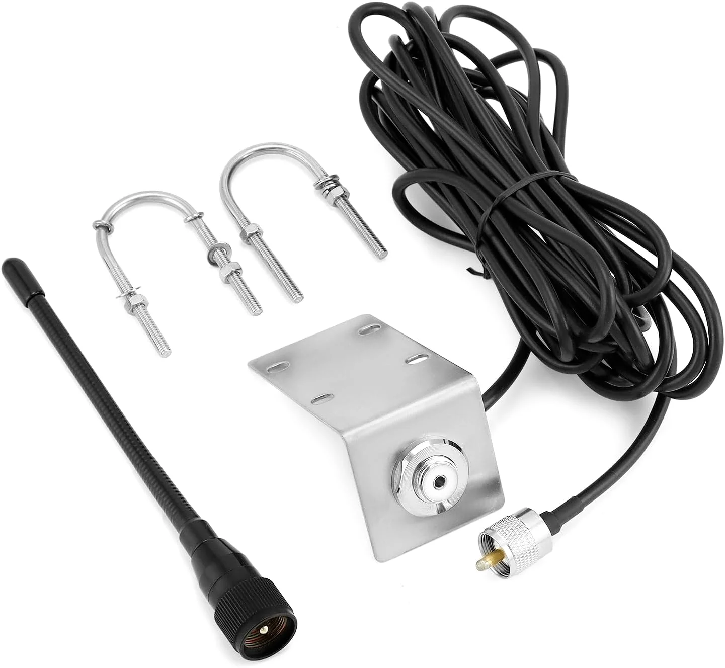 آنتن دریایی VHF کیورک، ساختار لاستیکی بادوام، سخت افزار استیل ضد زنگ برای قایق ها و کشتی های تفریحی، بهره 2dBi با فرکانس 156-163 مگاهرتز، ظرفیت توان 50 وات با کابل کواکسیال RG58 به طول 16.4 فوت