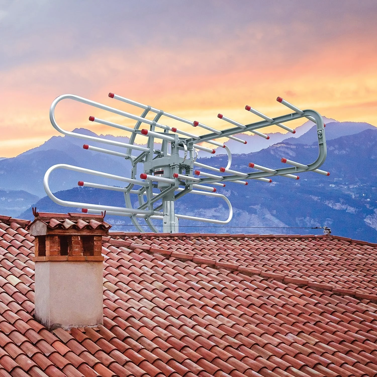 آنتن بیرونی چرخشی 360 درجه QFX ANT 106 HD/DTV/UHF/VHF/FM، نقره ای، سایز واحد