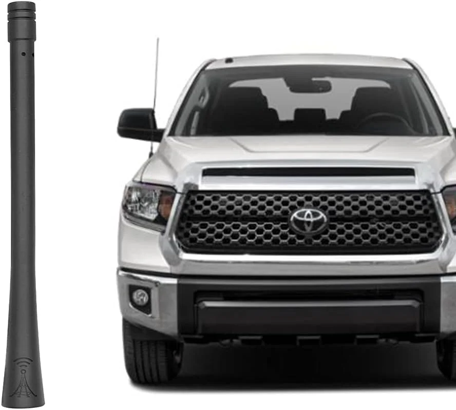 آنتن کوتاه شیک سازگار با کامیون های تویوتا توندرا تاکوما، آنتن رادیویی کوتاه 6 اینچی AM FM، ضد کارواش، میله آنتن لاستیکی انعطاف پذیر