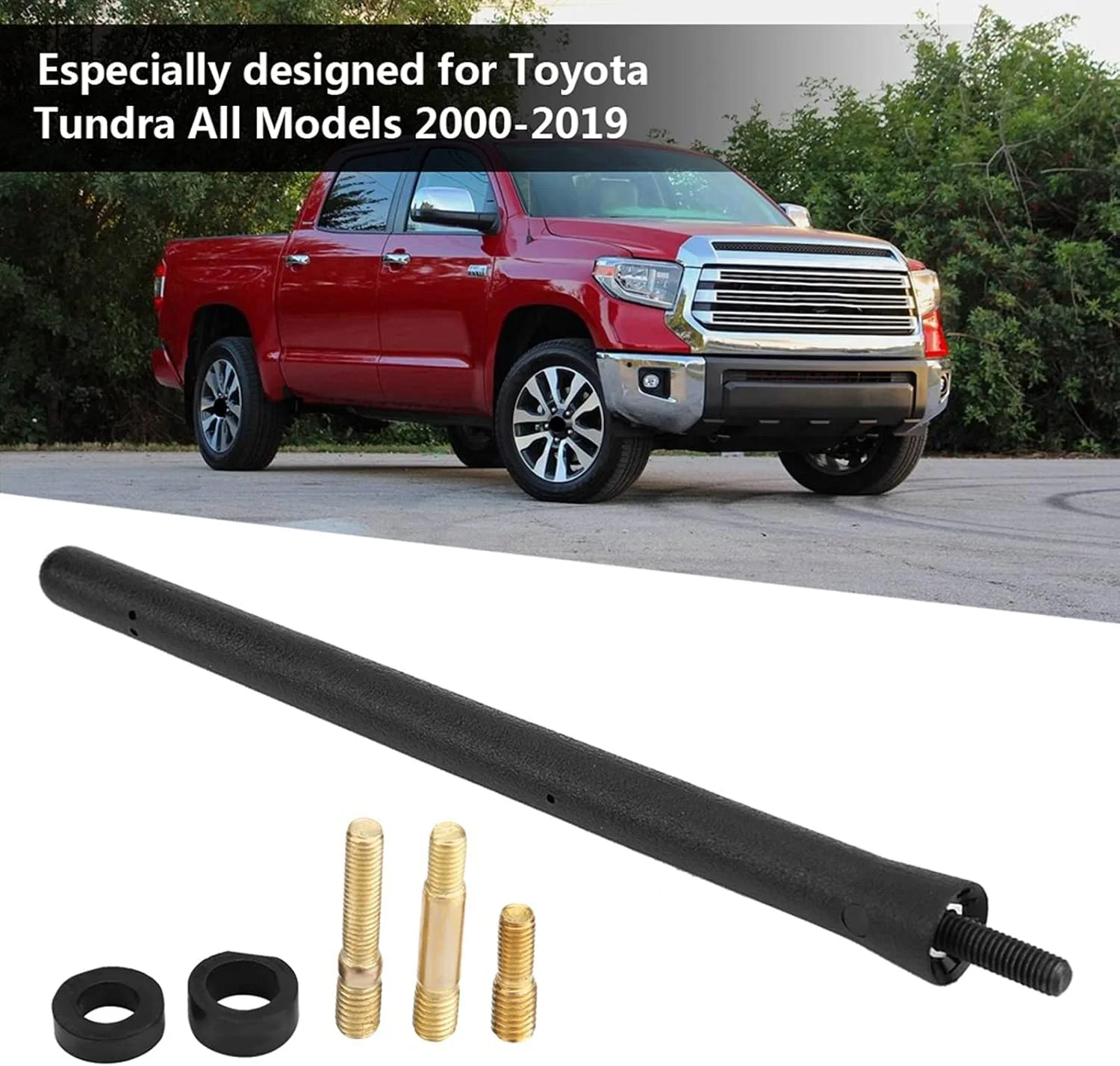 آنتن POENVFPO، آنتن رادیویی خودرو 6.75 اینچی، میله رزوه ای پیچ رادیویی AM FM برای تمام مدل های 2000-2019